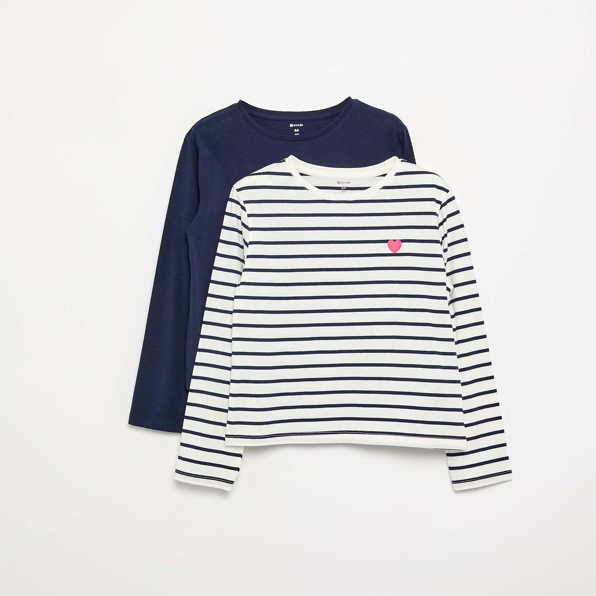 Lot de 2 T-shirts à manches longues BLANC