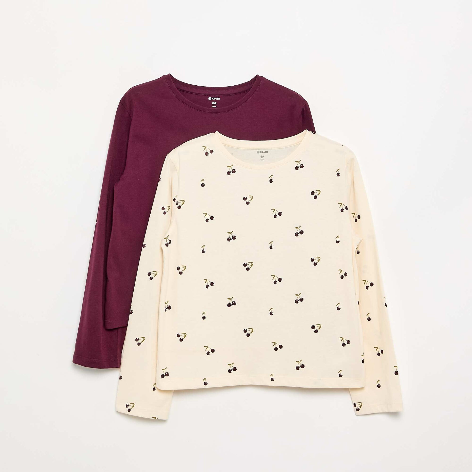 Lot de 2 T-shirts à manches longues BLANC