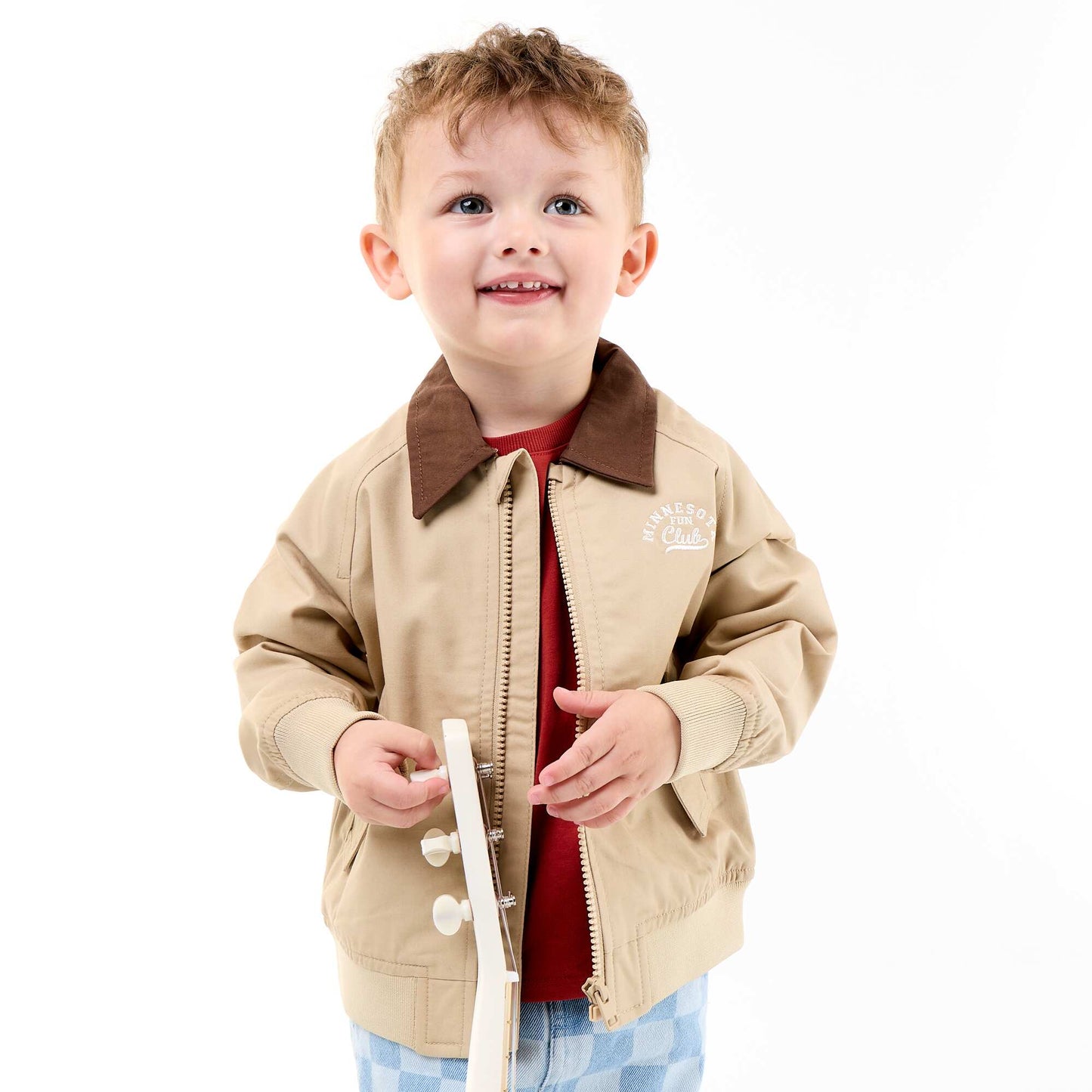 Blouson zippée avec col contrastant BEIGE