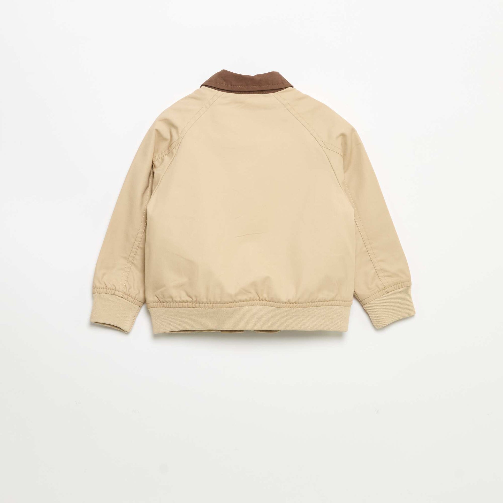 Blouson zippée avec col contrastant BEIGE