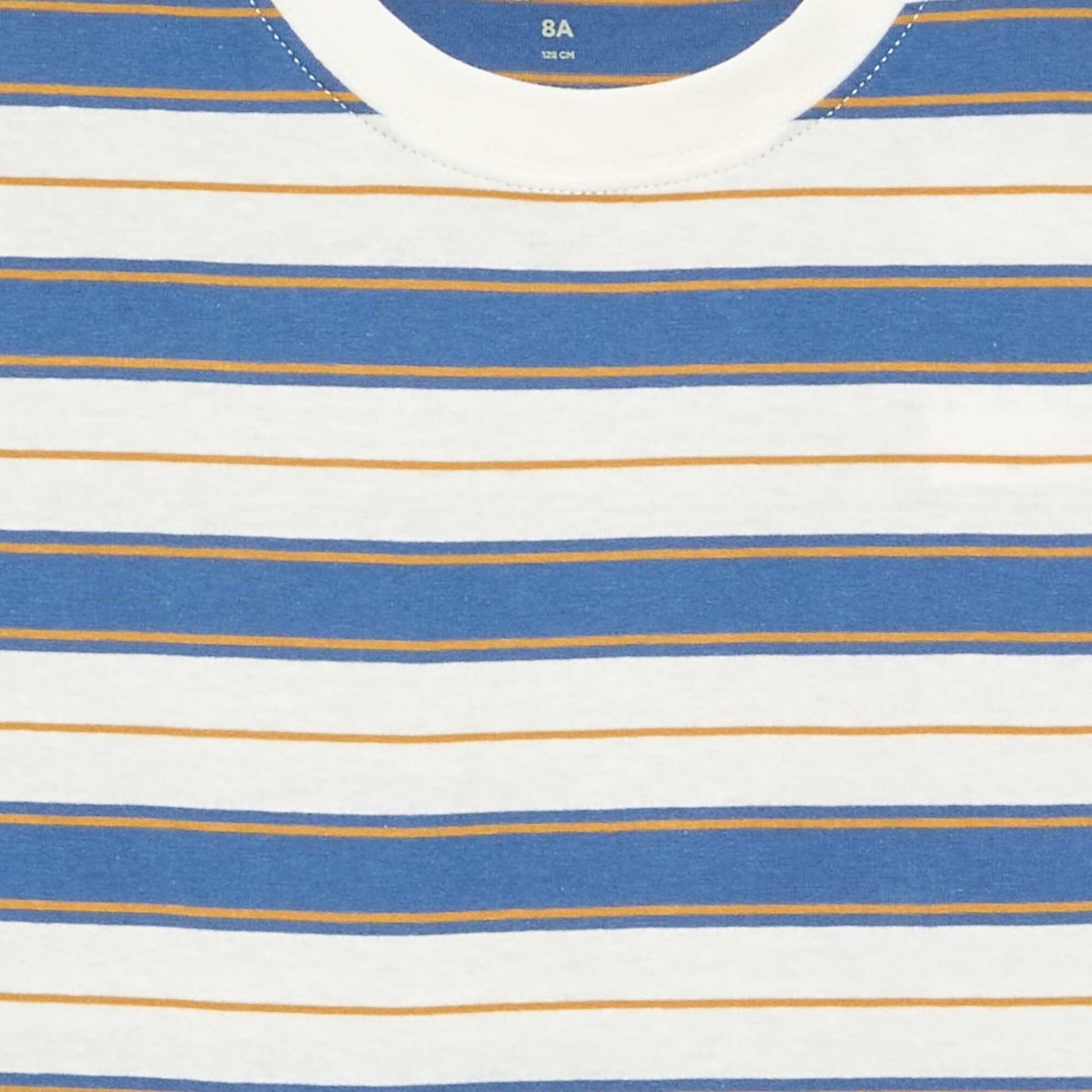T-shirt rayé à manches courtes BLANC