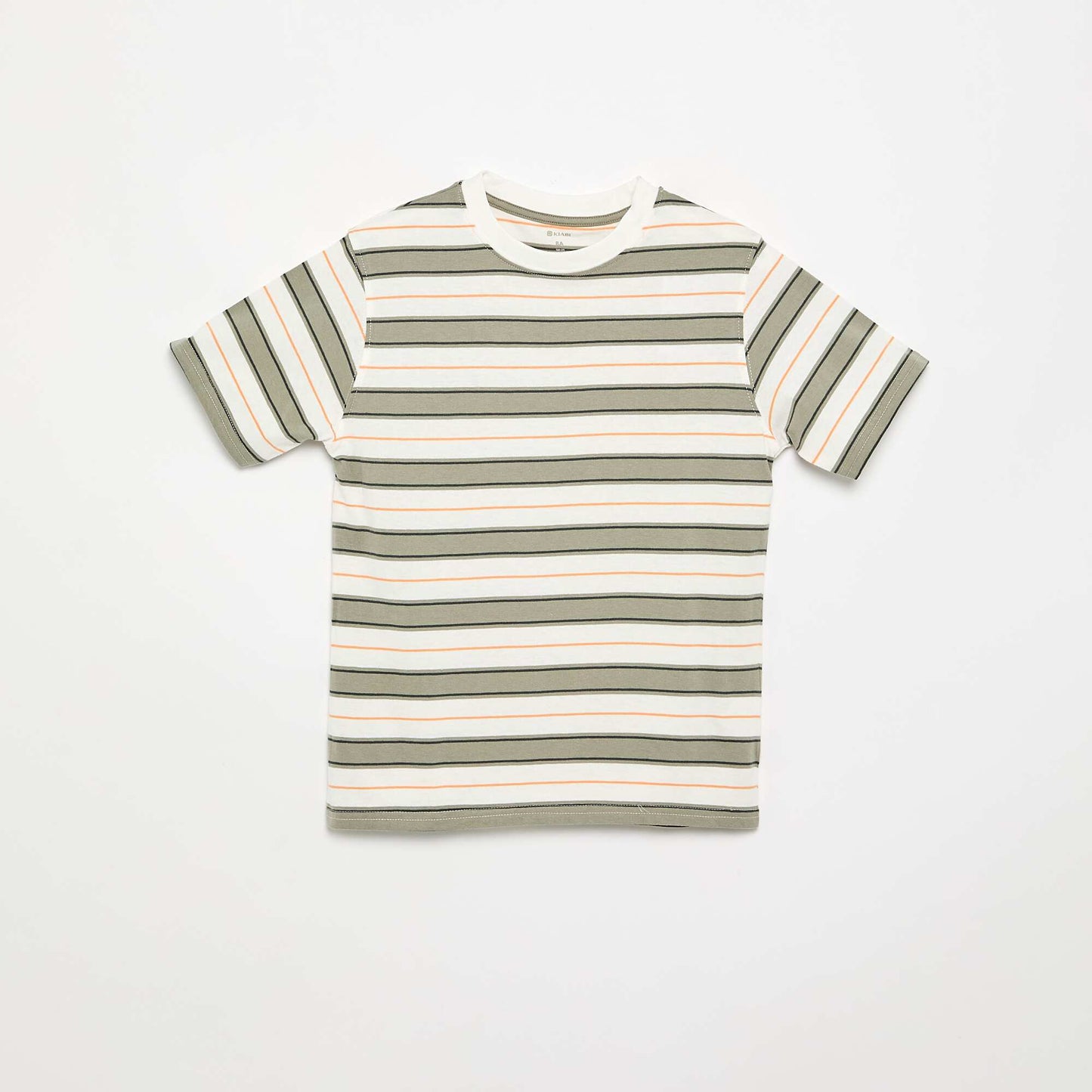 T-shirt rayé à manches courtes BLANC