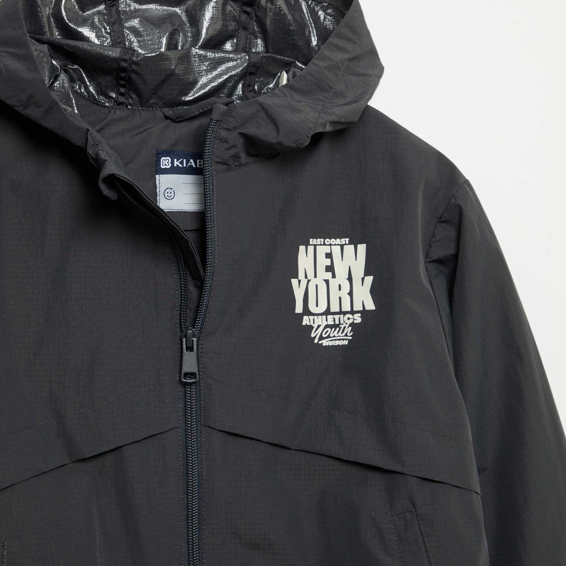Blouson coupe-vent à capuche NOIR