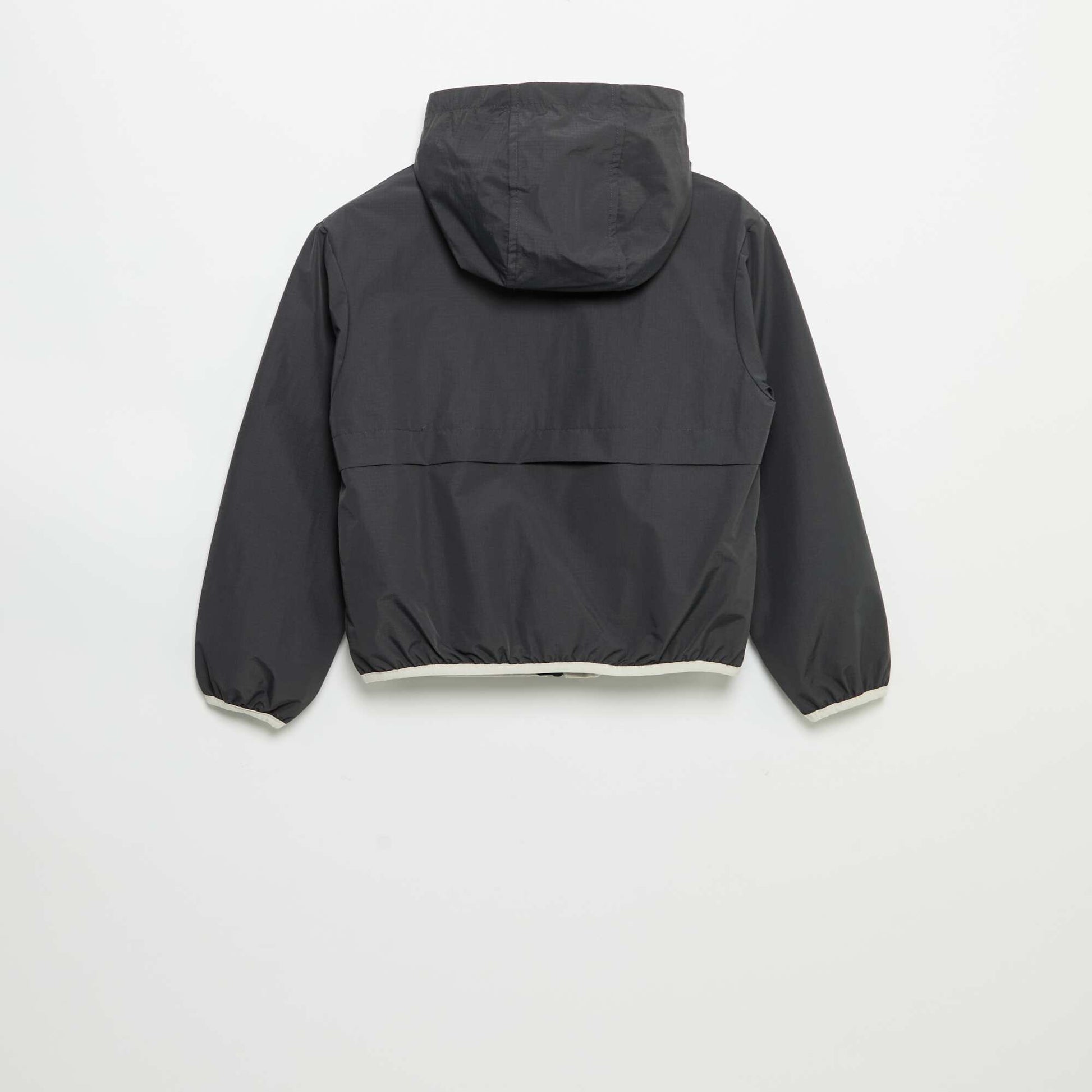 Blouson coupe-vent à capuche NOIR