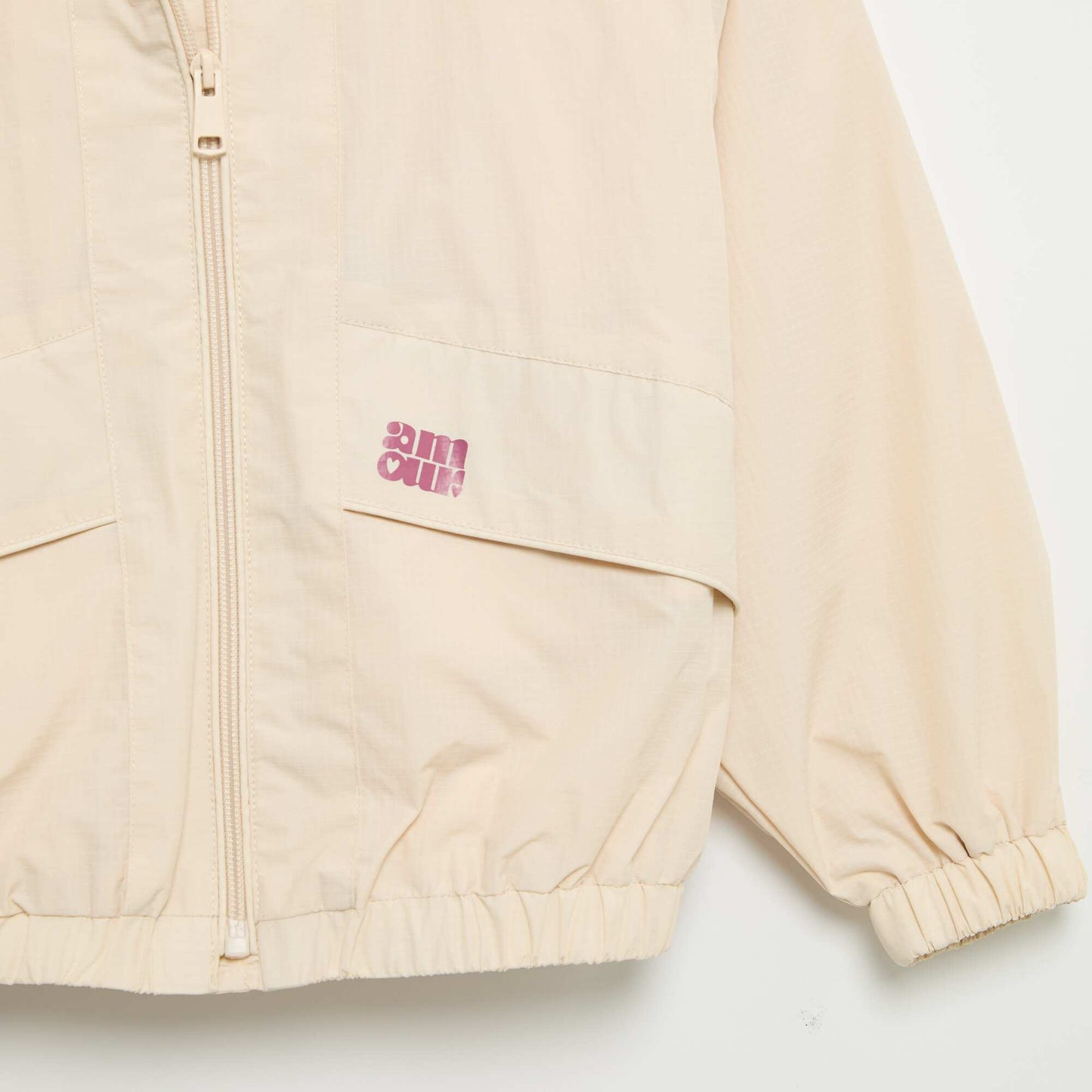 Blouson coupe-vent à capuche BEIGE