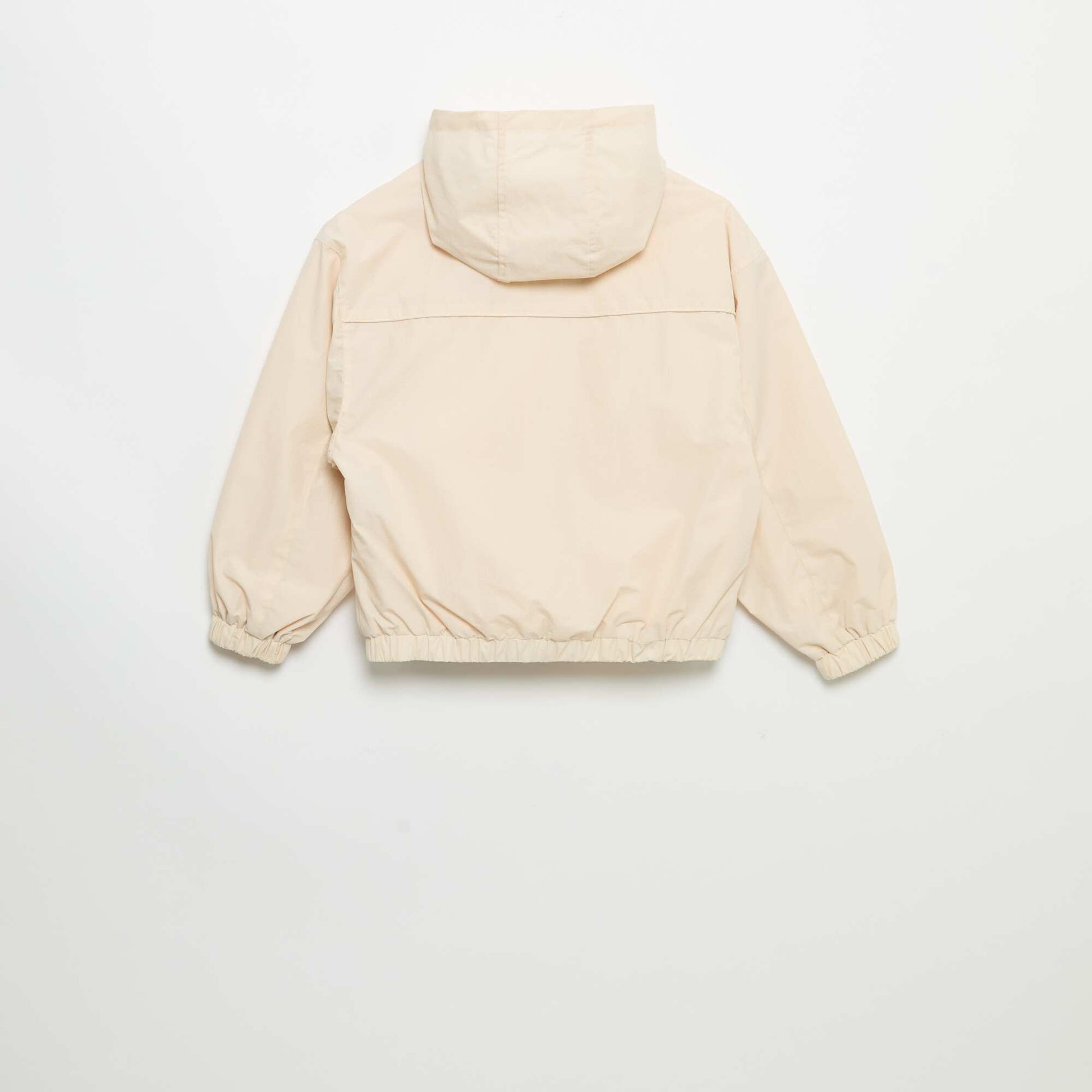 Blouson coupe-vent à capuche BEIGE