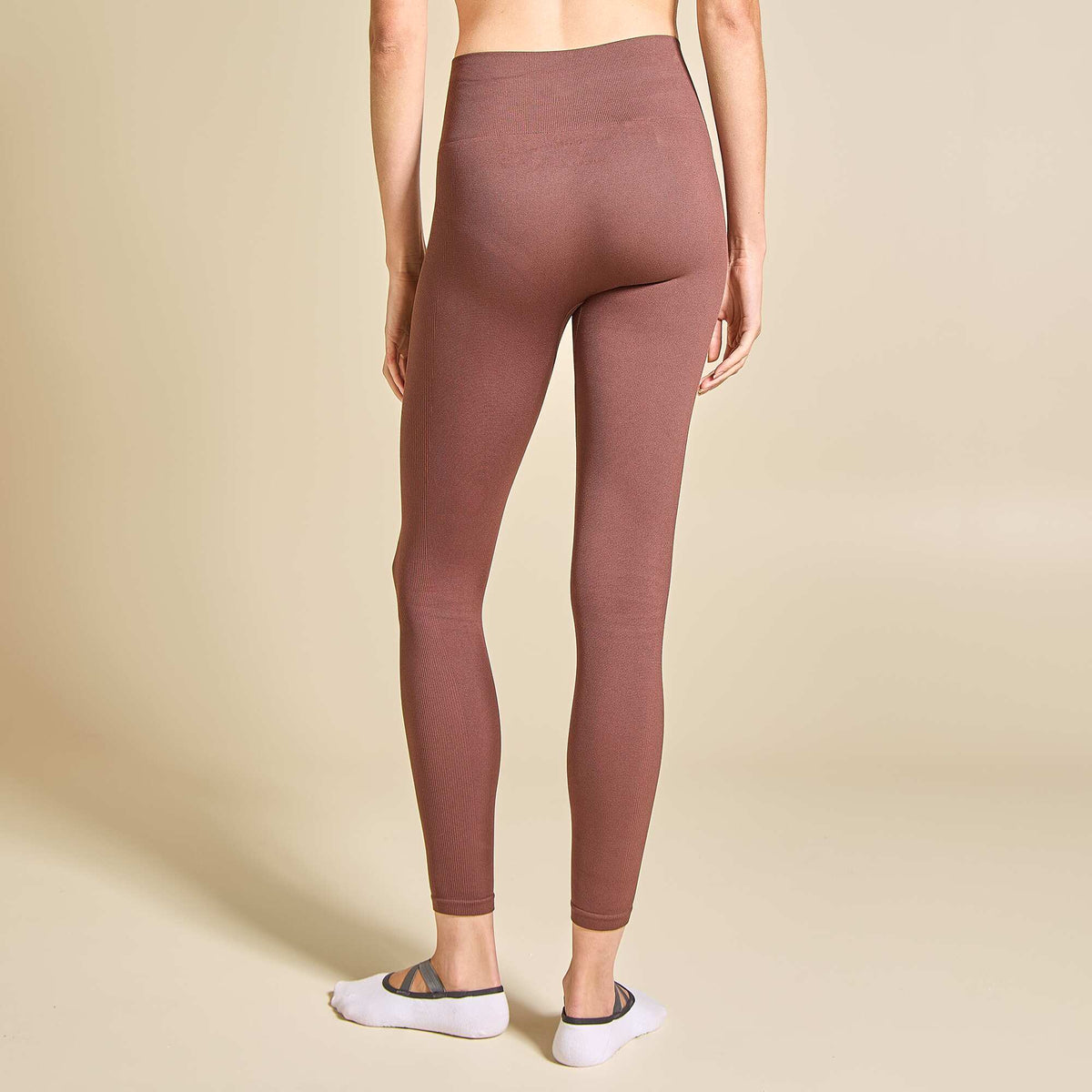 Legging de sport en rib MARRON