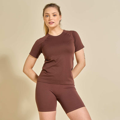 Cycliste de sport en rib MARRON