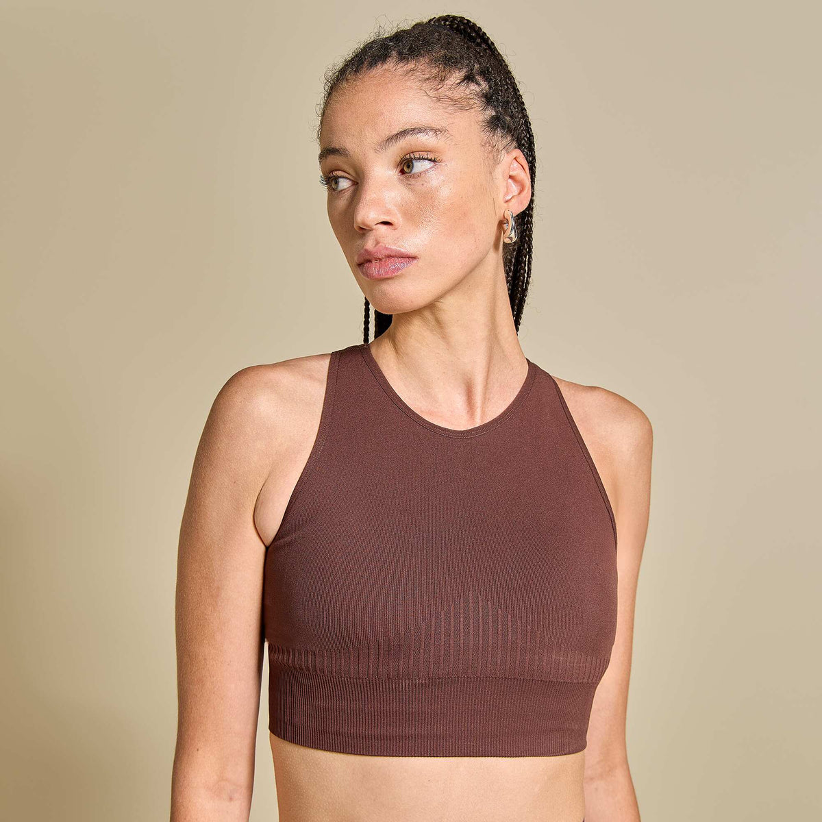 Brassière de sport sans coutures MARRON