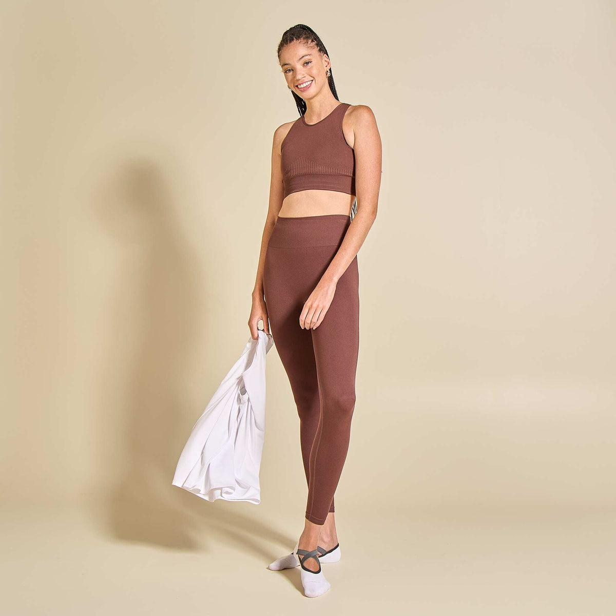 Brassière de sport sans coutures MARRON