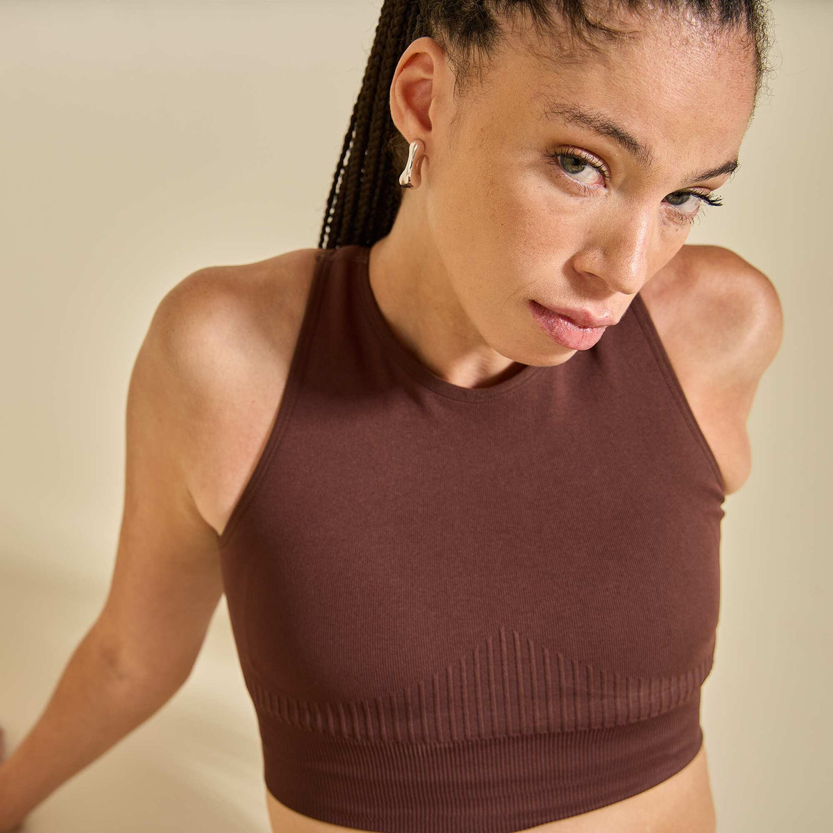 Brassière de sport sans coutures MARRON