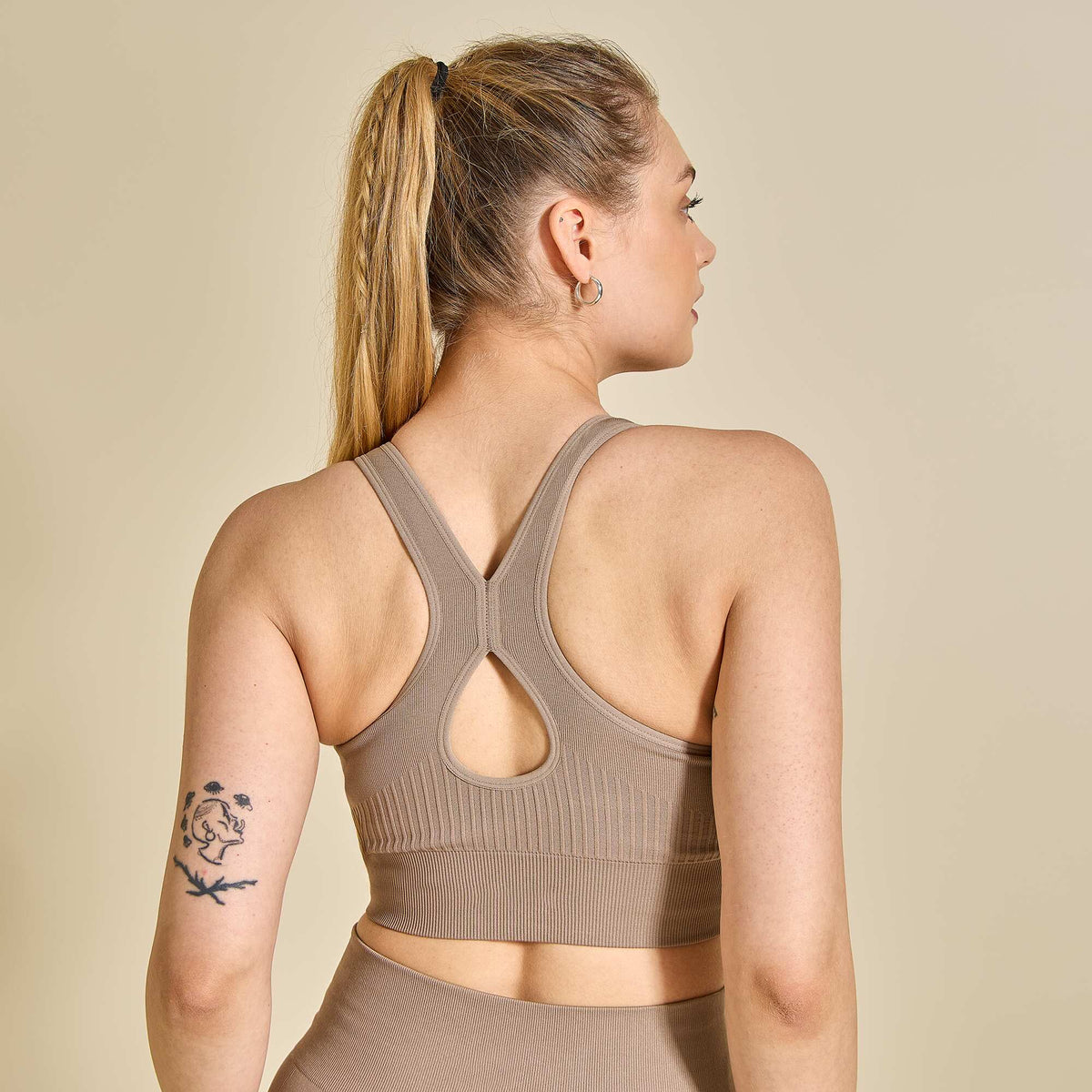 Brassière de sport sans coutures BEIGE
