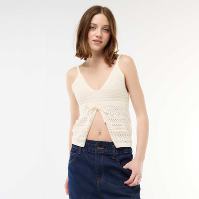 Crop top en crochet BEIGE