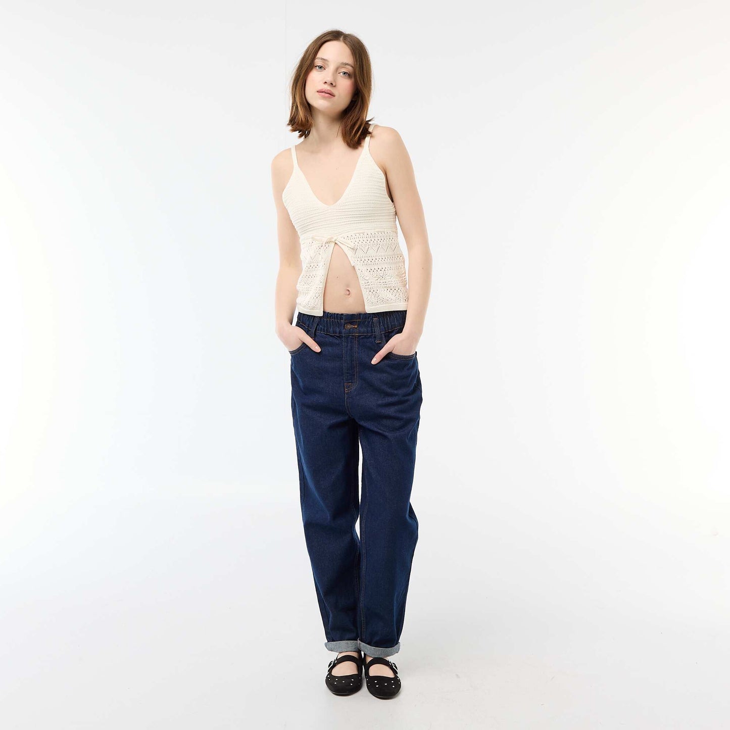 Crop top en crochet BEIGE