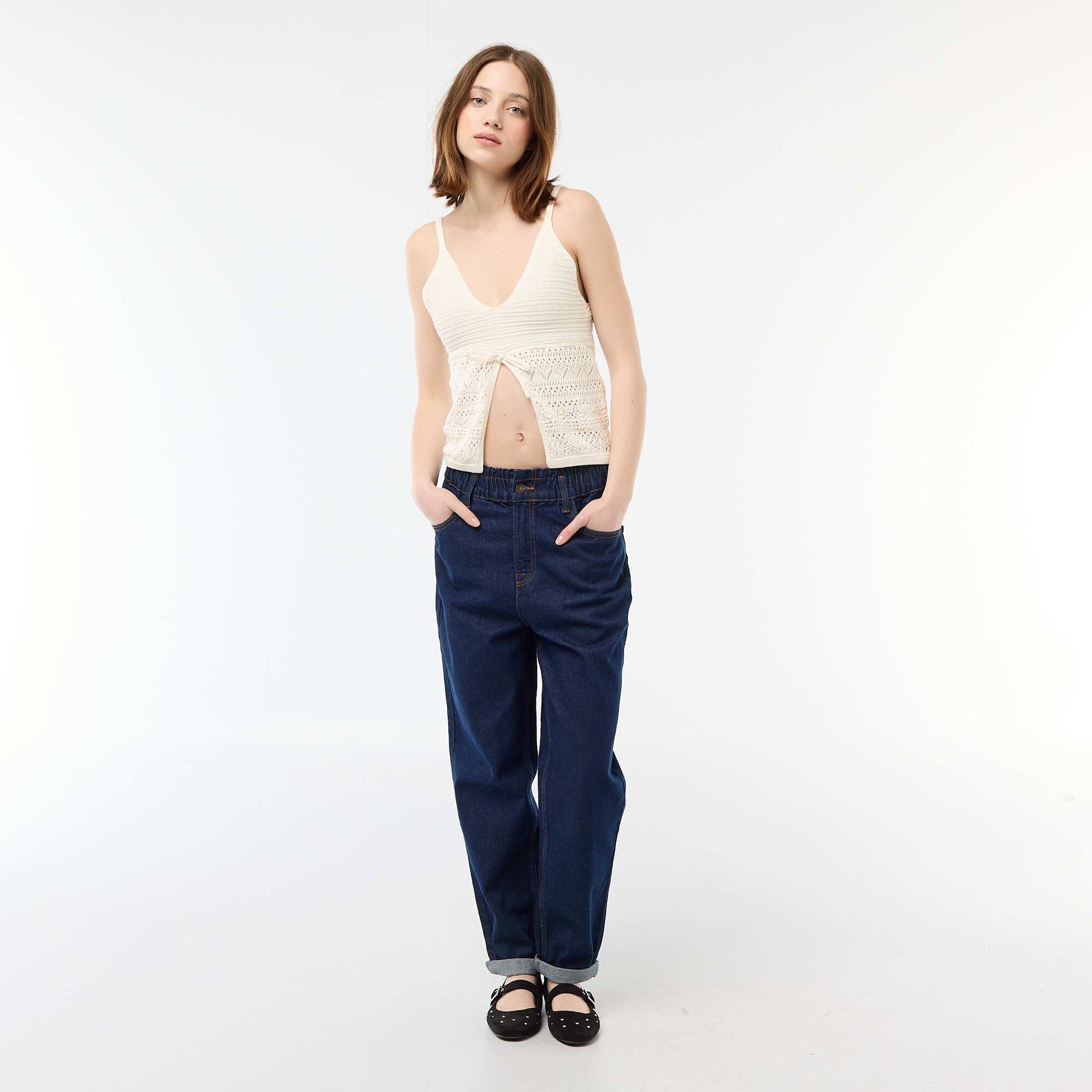 Crop top en crochet BEIGE
