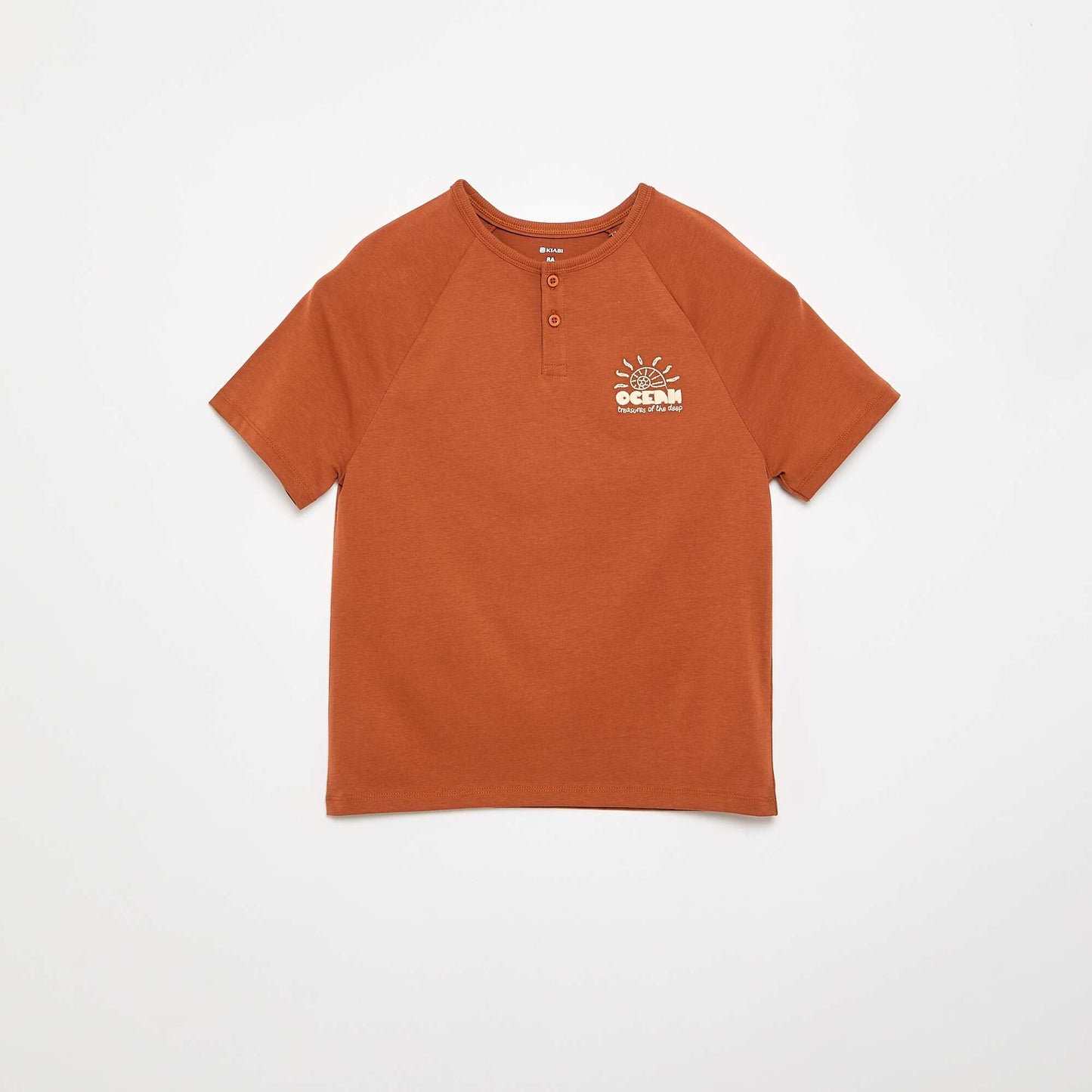 T-shirt brodé à manches courtes MARRON