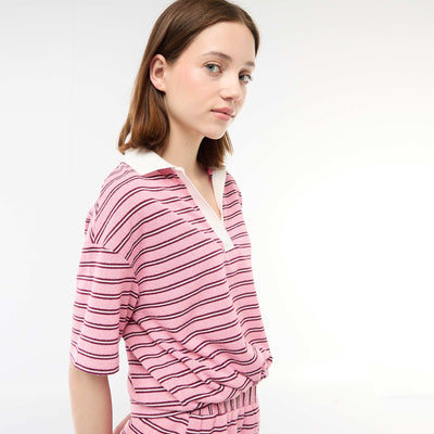 Tee-shirt polo large en éponge ROSE