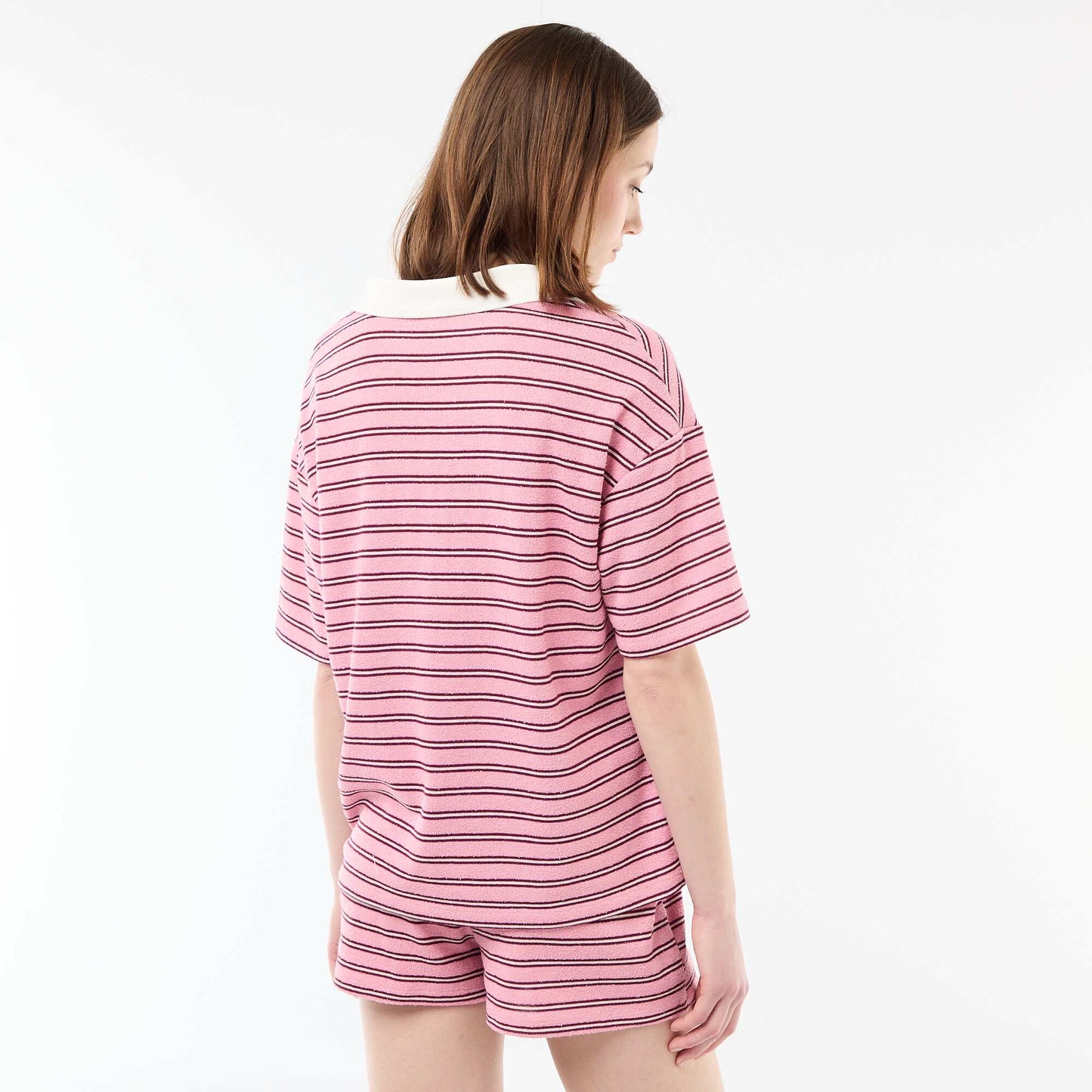 Tee-shirt polo large en éponge ROSE