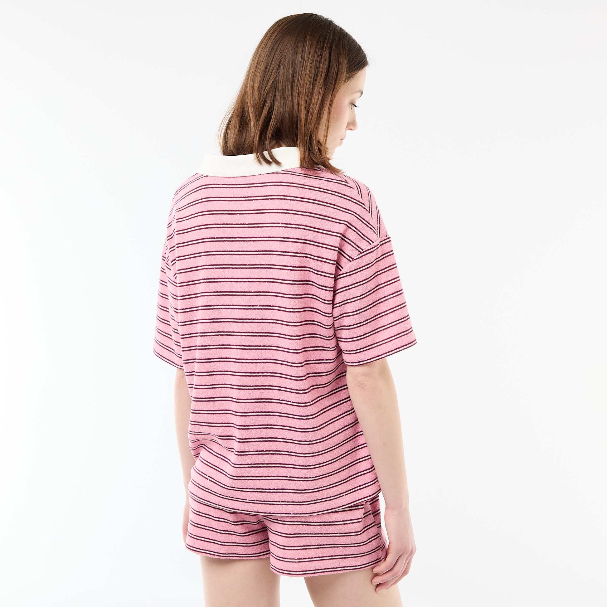 Tee-shirt polo large en éponge ROSE