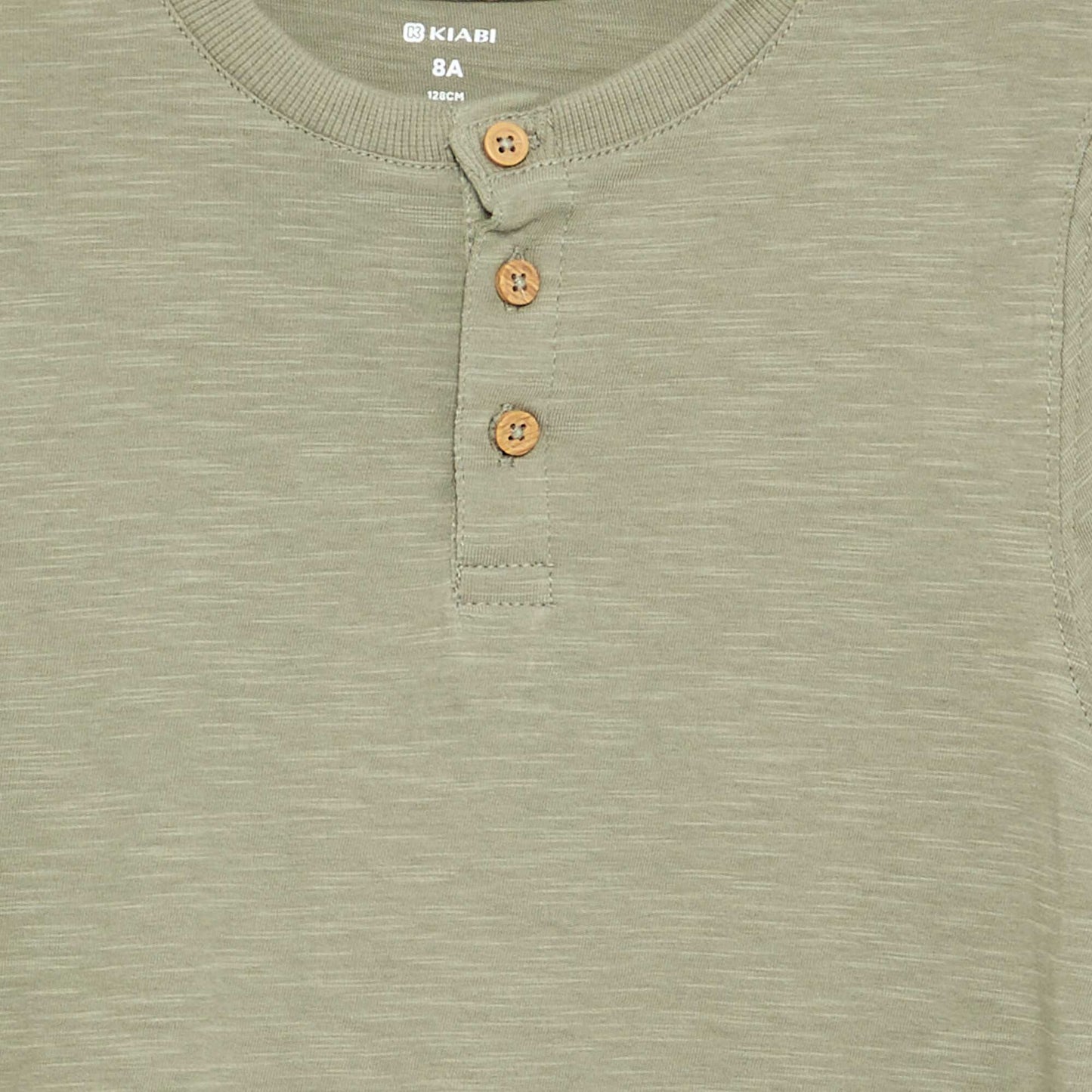 Tee-shirt basique col tunisien VERT