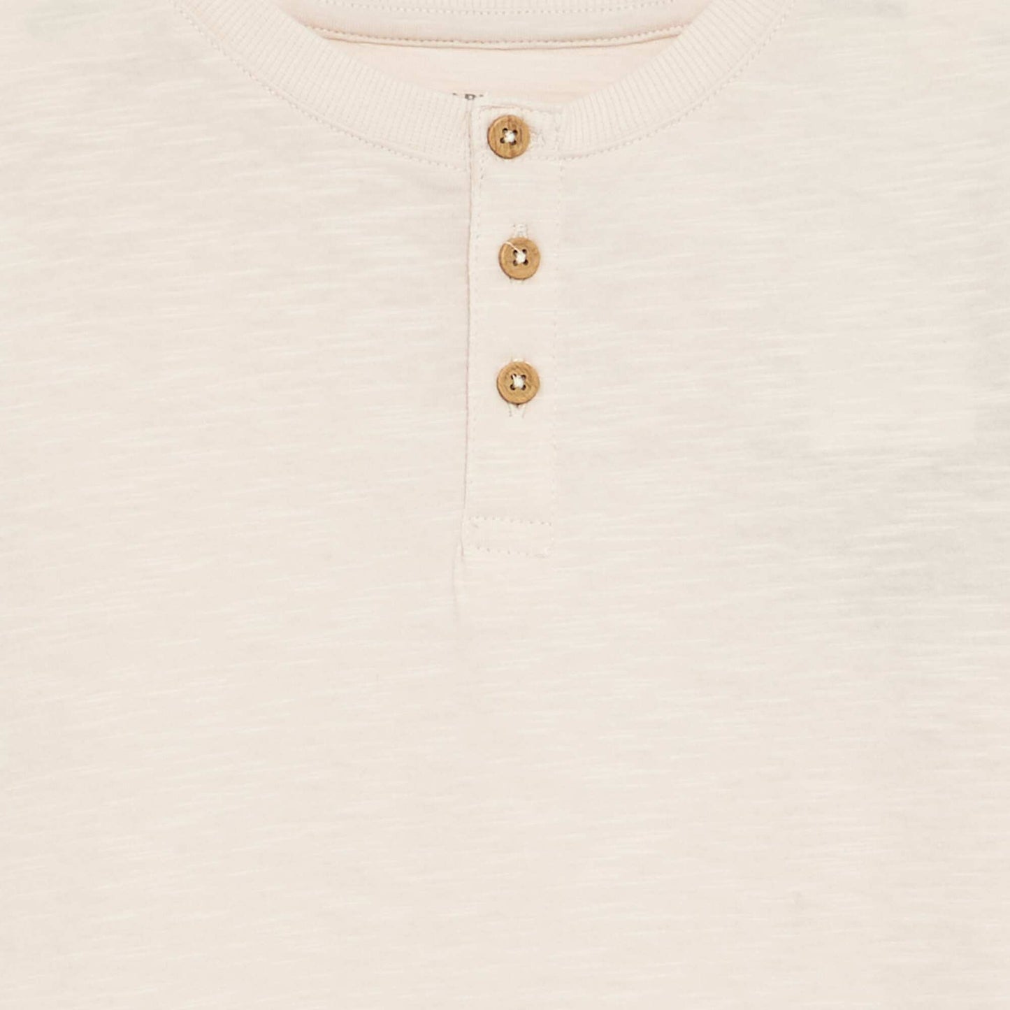 Tee-shirt basique col tunisien BLANC