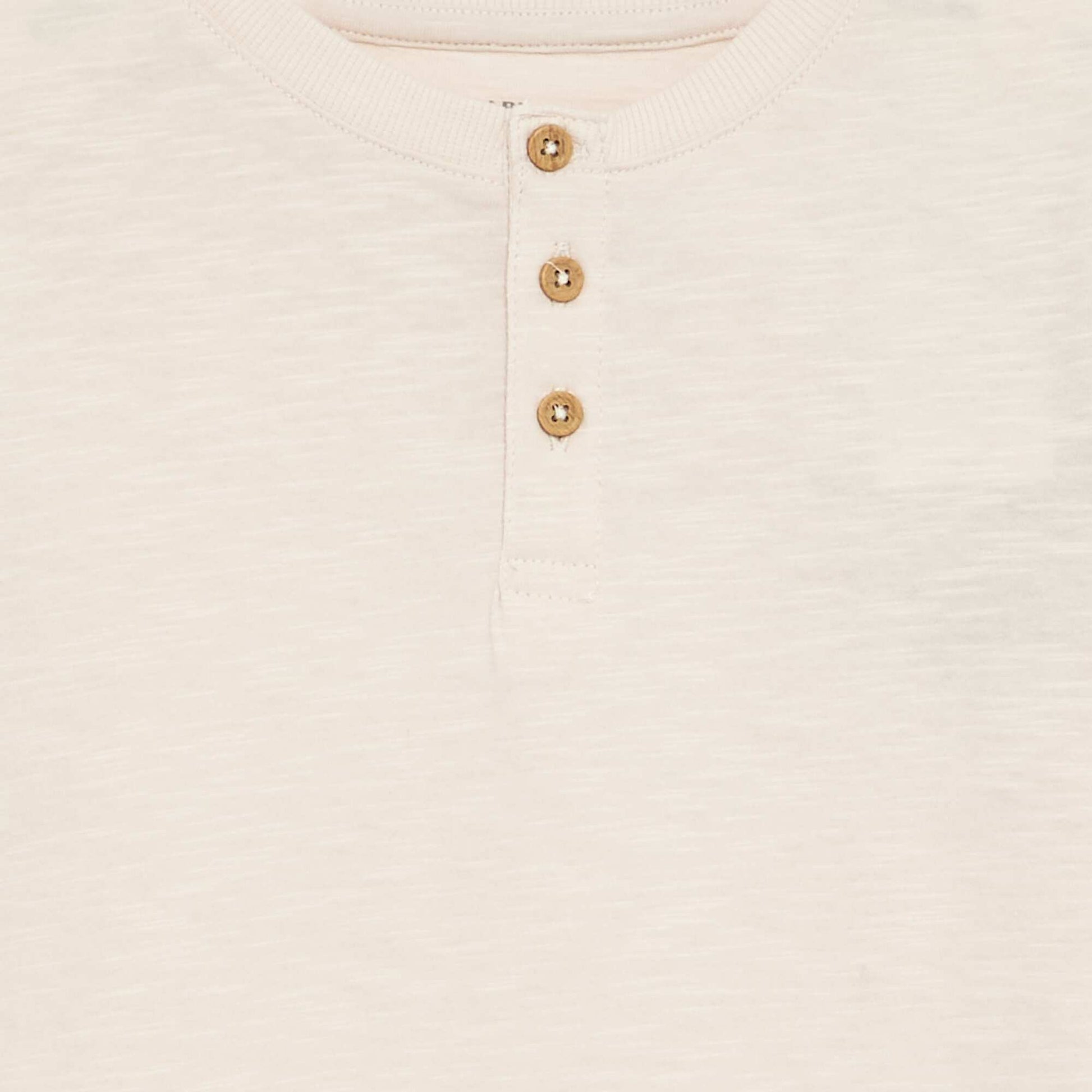 Tee-shirt basique col tunisien BLANC