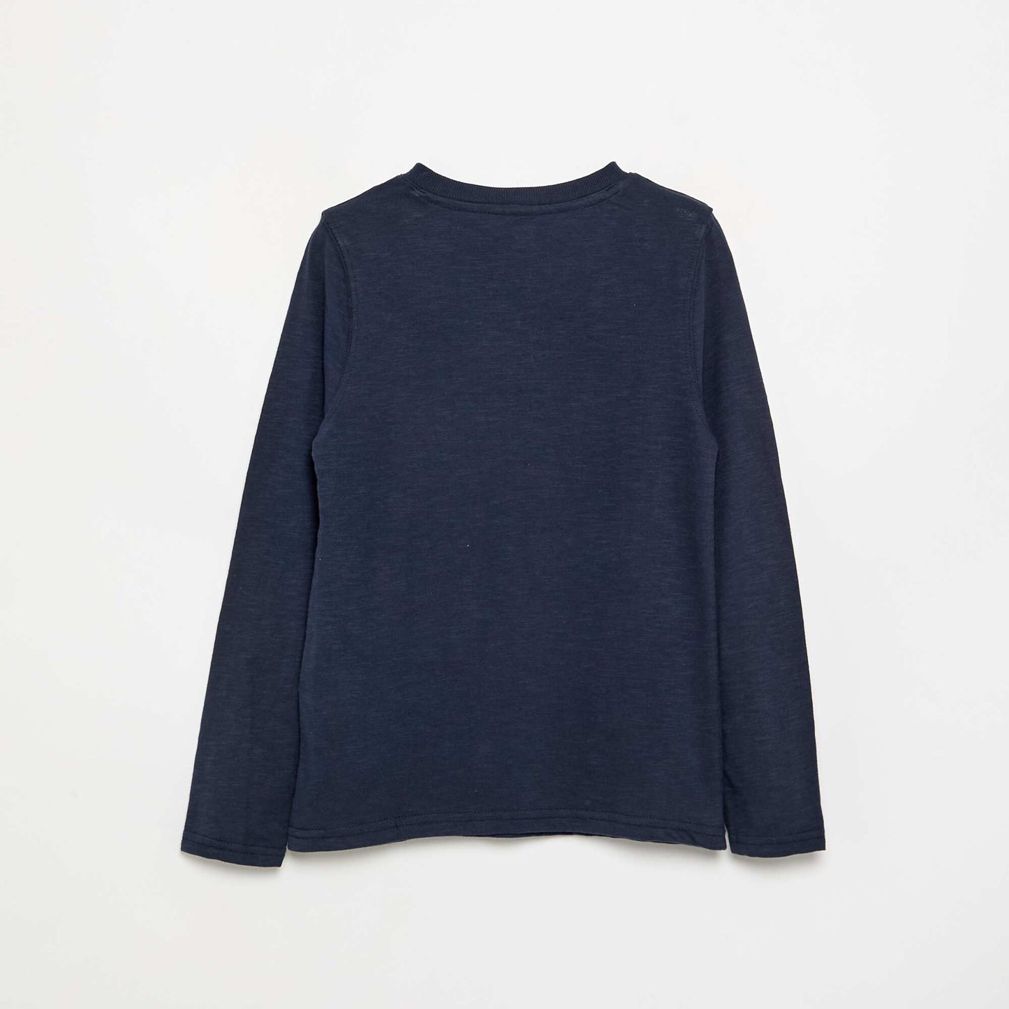 Tee-shirt basique col tunisien BLEU