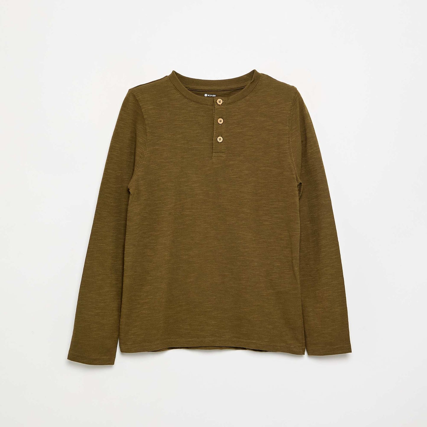 Tee-shirt basique col tunisien VERT