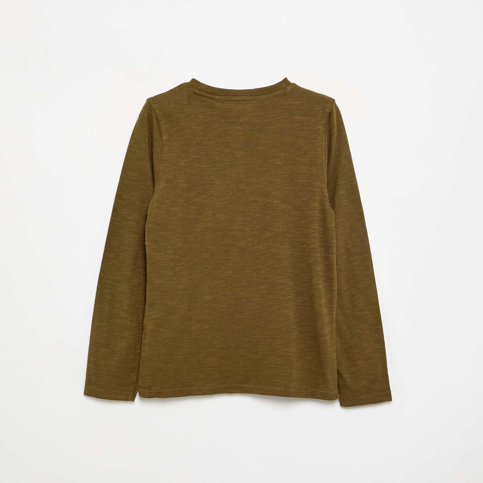Tee-shirt basique col tunisien VERT