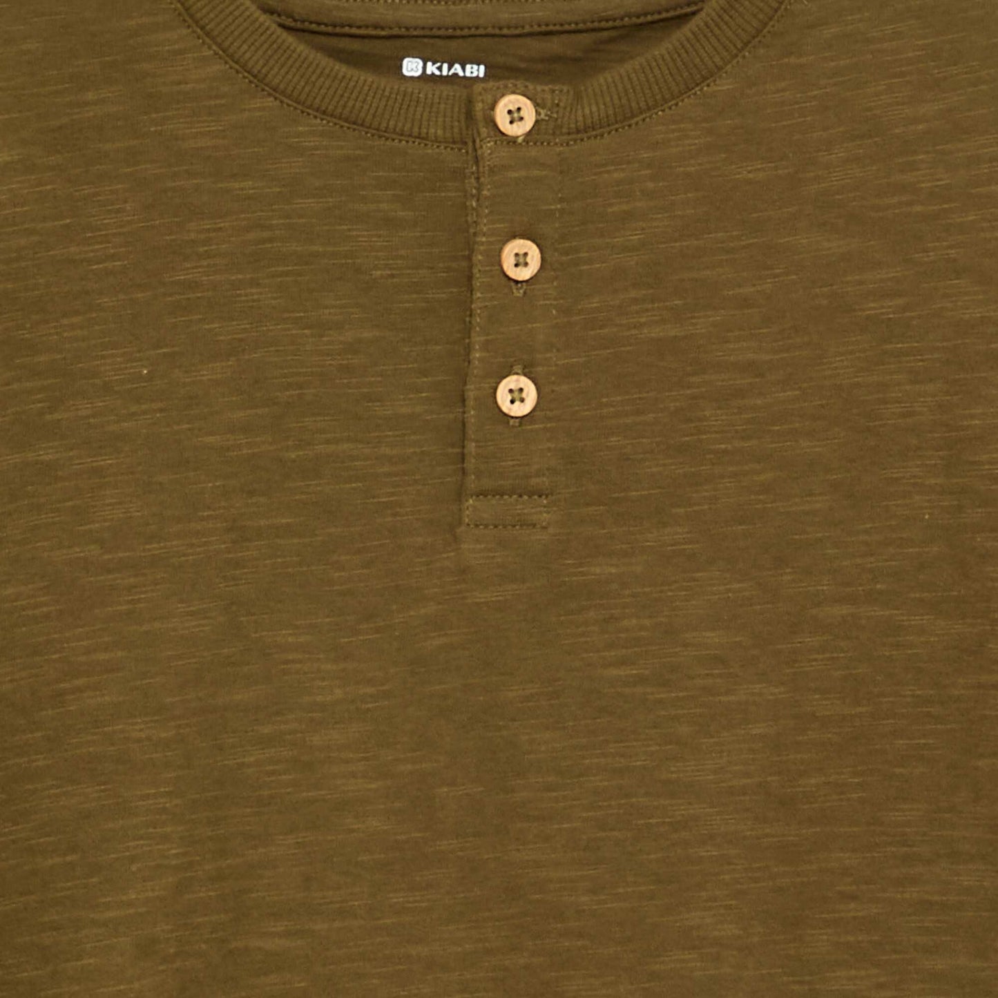 Tee-shirt basique col tunisien VERT