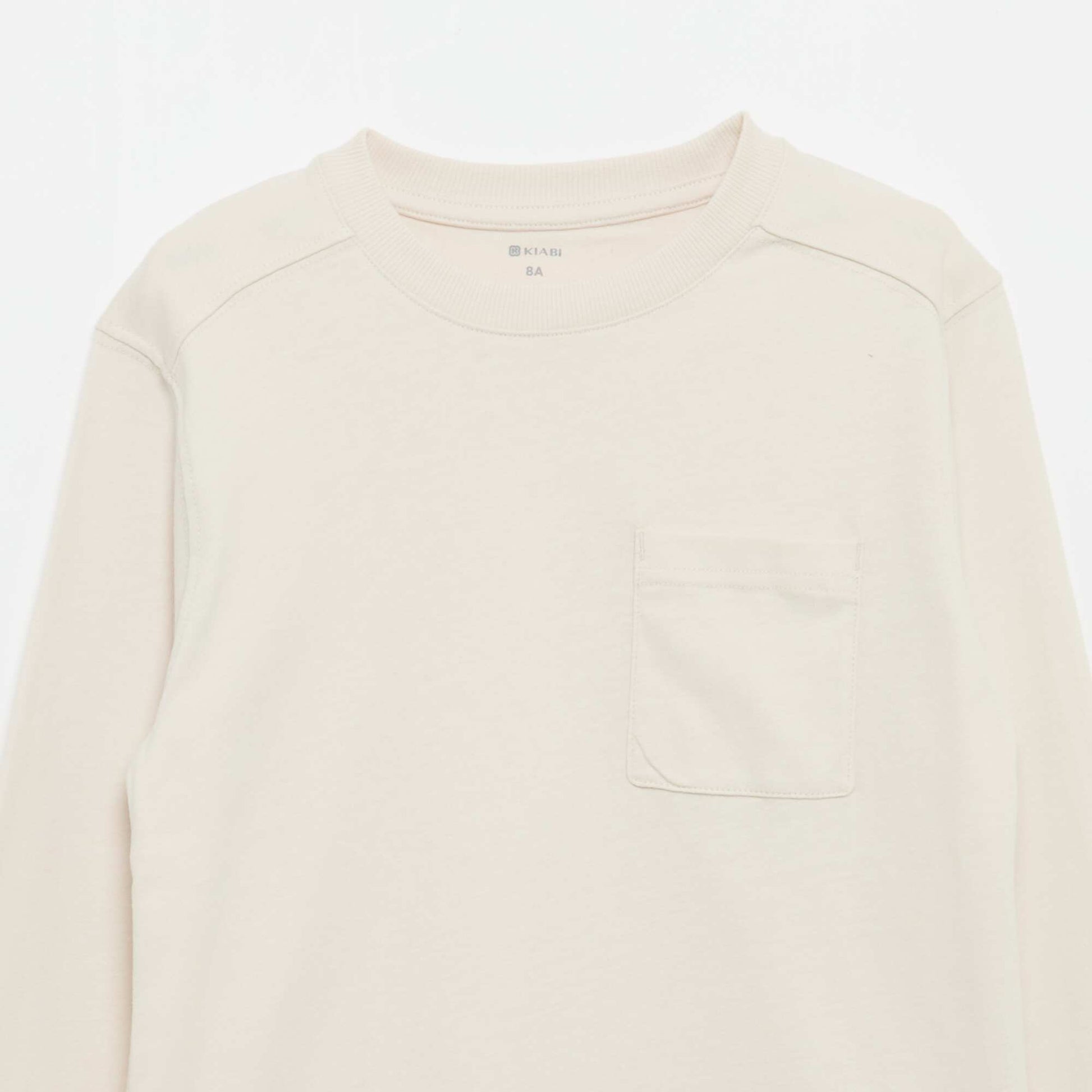 T-shirt en jersey manches longues BLANC