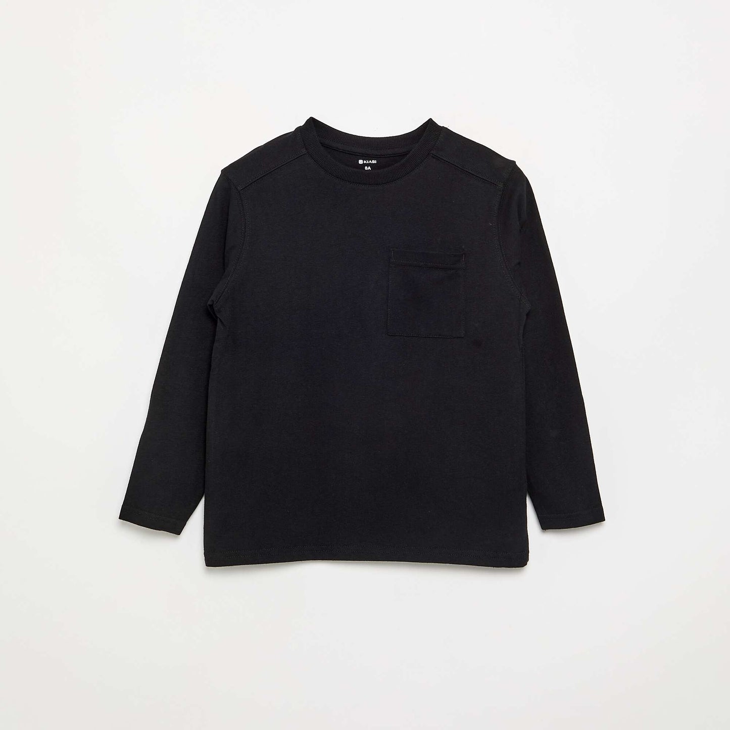 T-shirt en jersey manches longues NOIR
