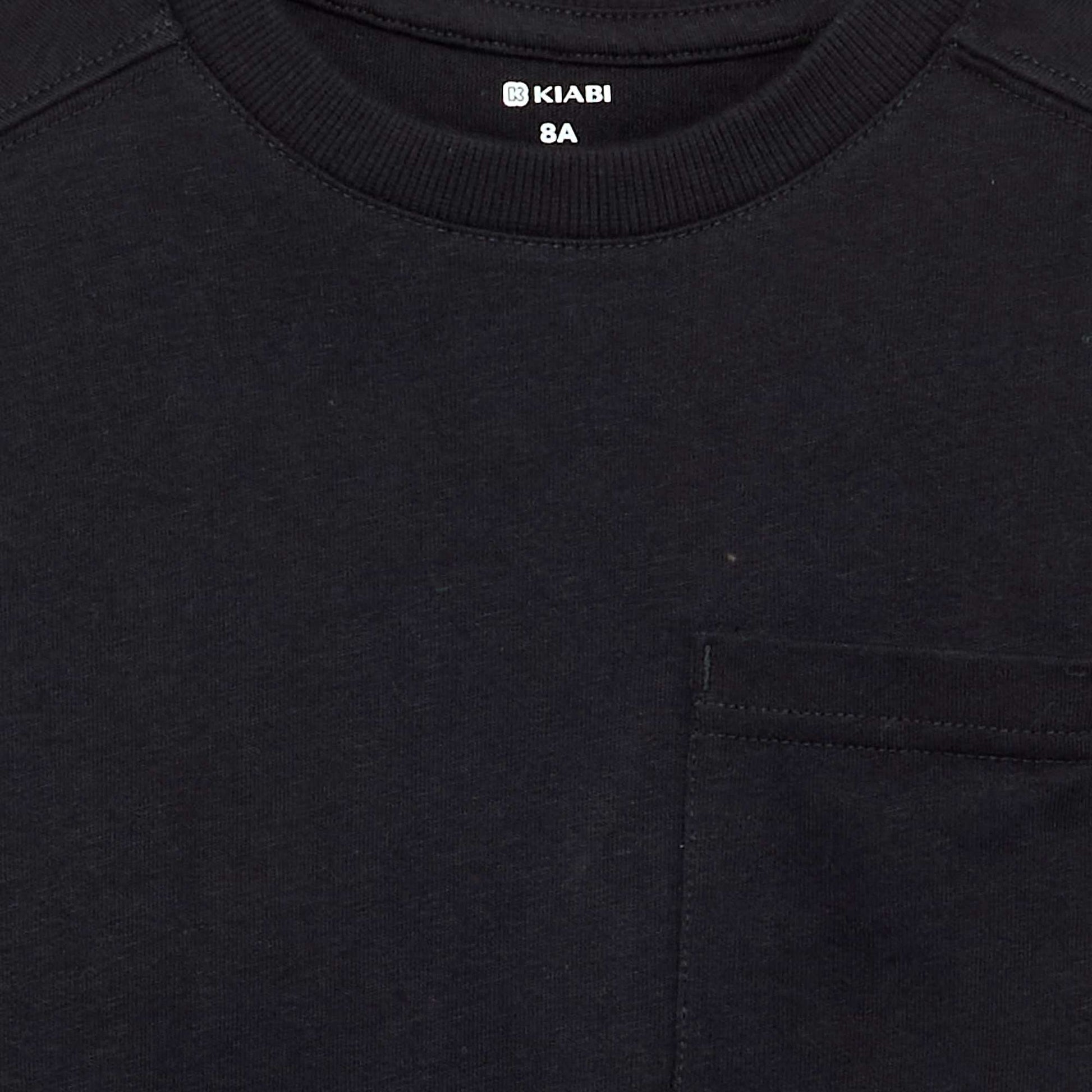 T-shirt en jersey manches longues NOIR