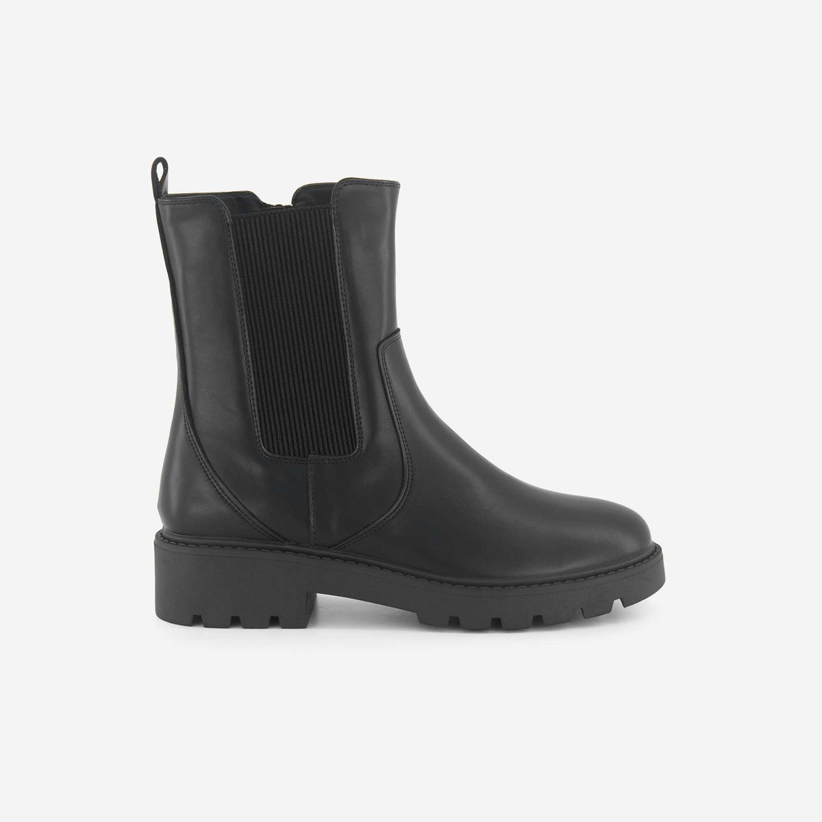 Boots talons plats NOIR