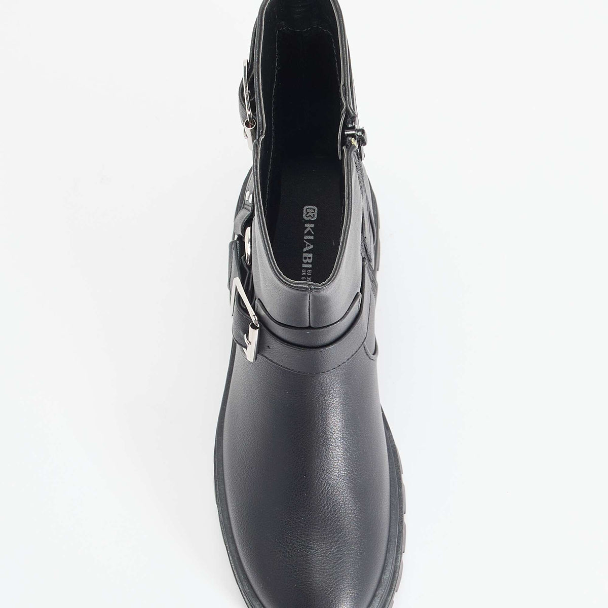 Boots motarde avec sangles fantaisies NOIR