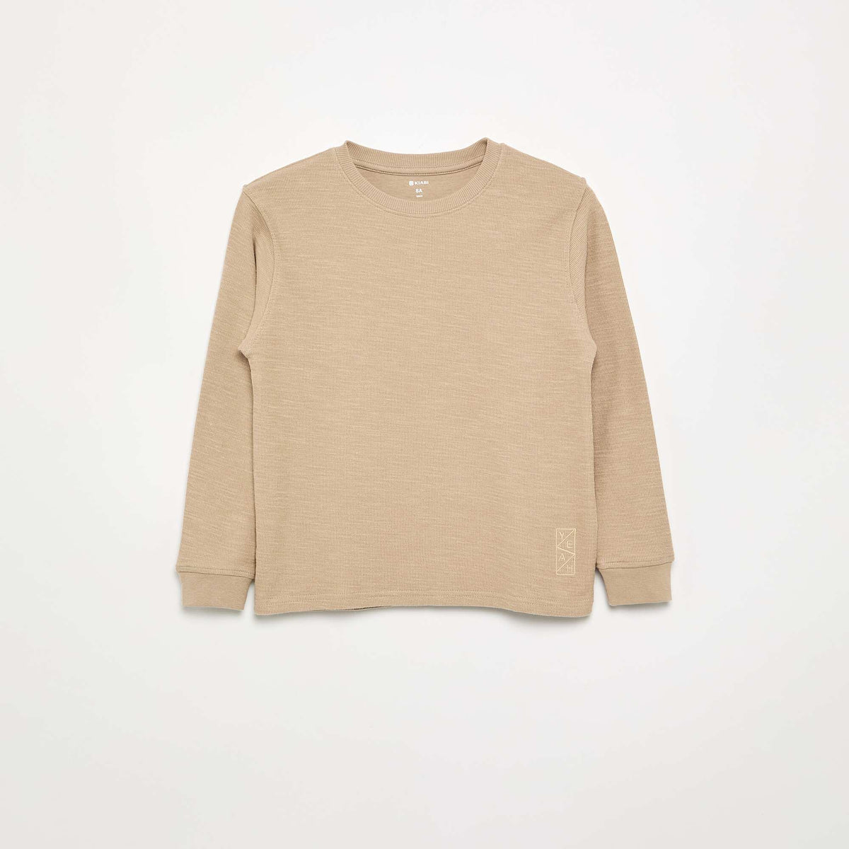 Pull uni à manches longues BEIGE