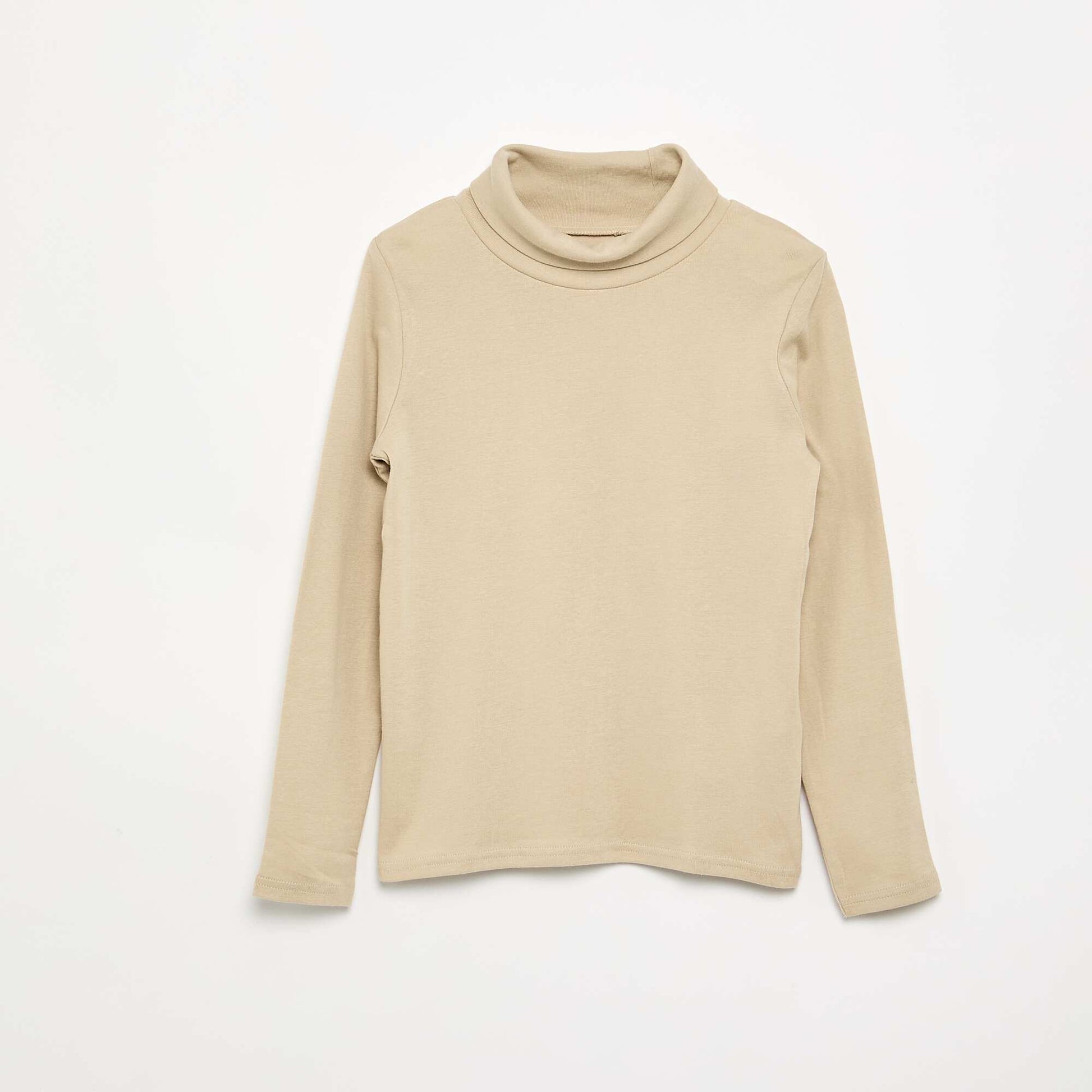 Sous-pull en maille côtelée BEIGE