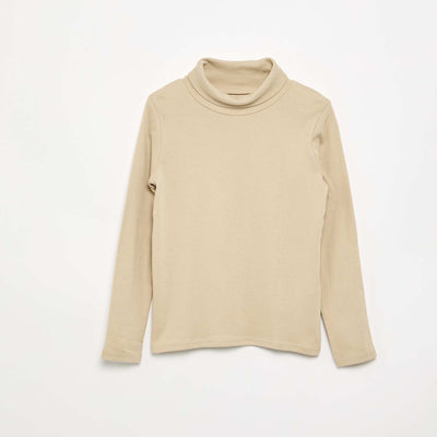 Sous-pull en maille côtelée BEIGE