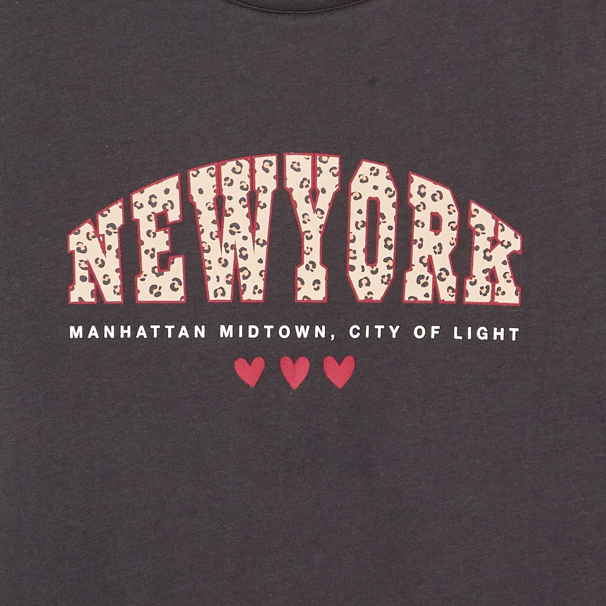T-shirt à manches longues avec imprimé NOIR