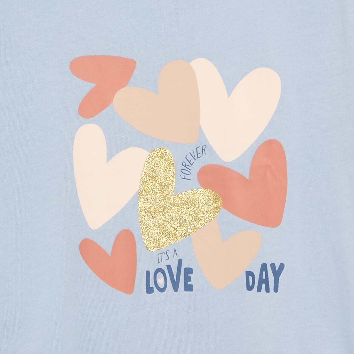T-shirt à manches longues avec imprimé BLEU