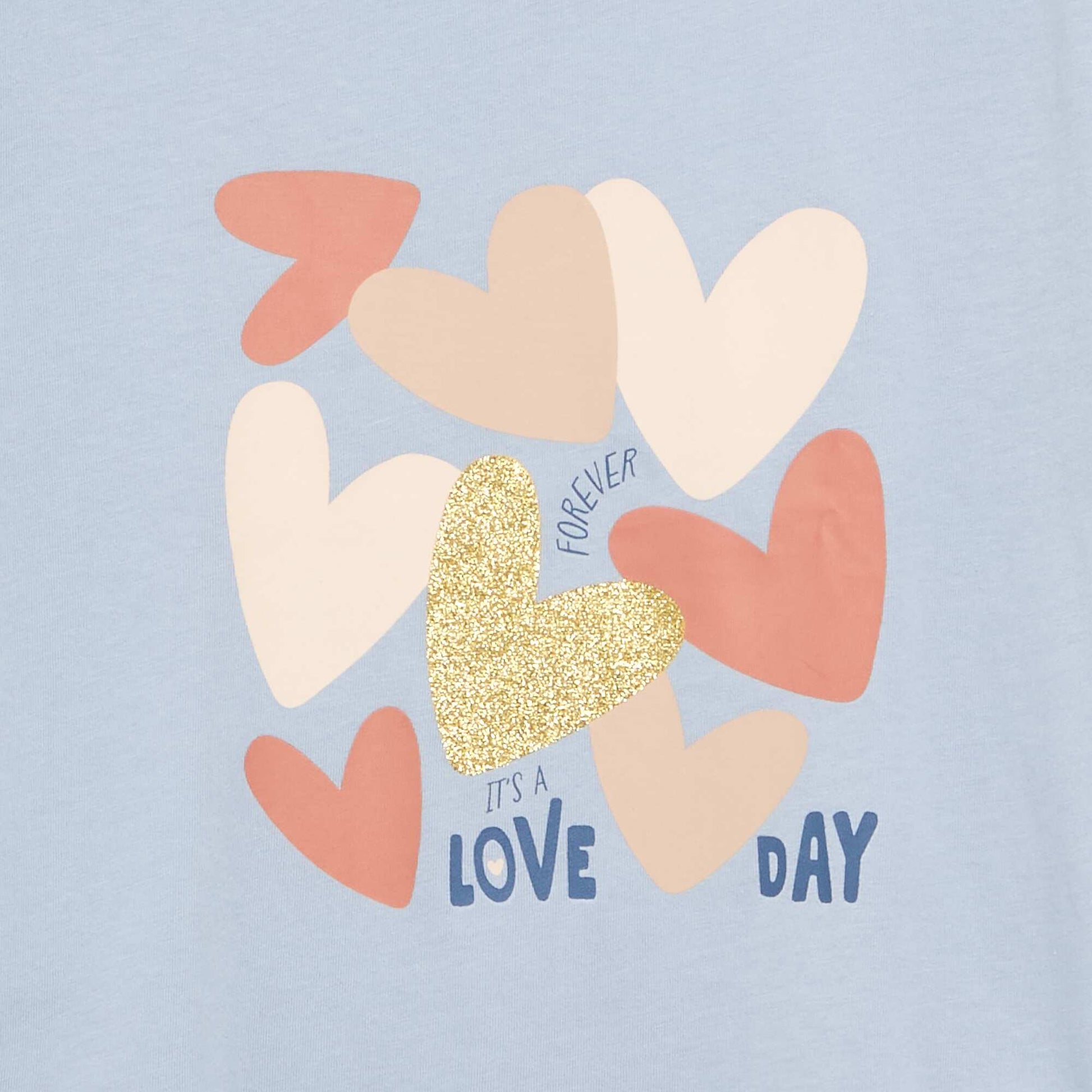 T-shirt à manches longues avec imprimé BLEU