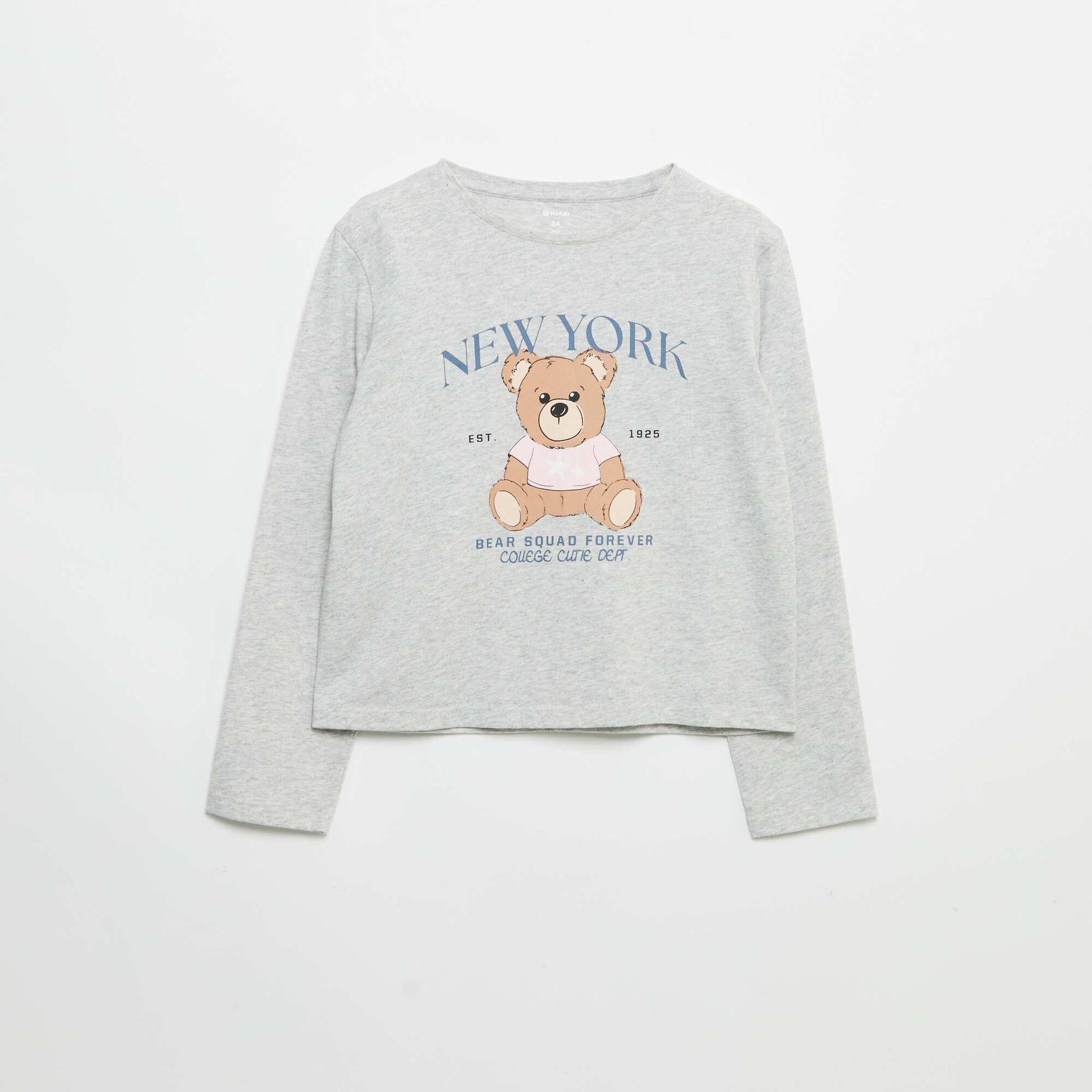 T-shirt à manches longues avec imprimé GRIS