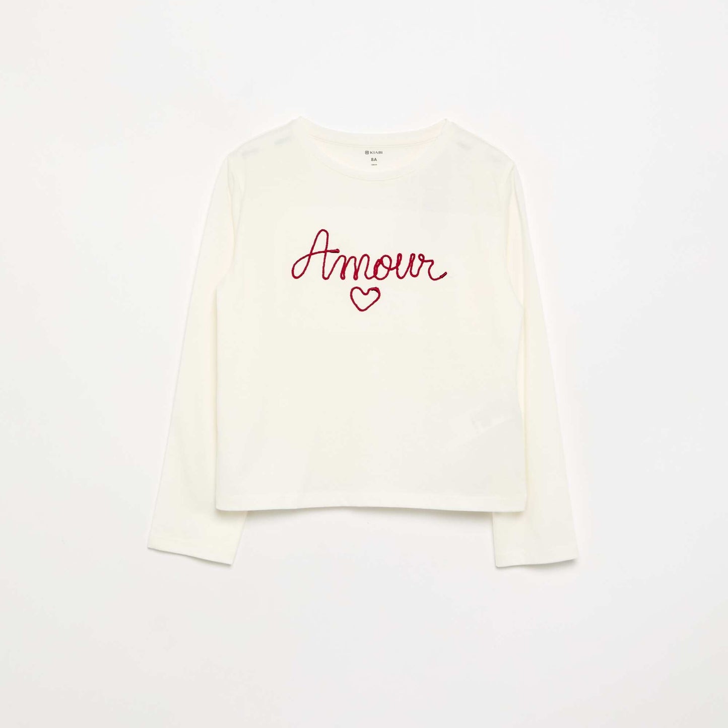 T-shirt à manches longues avec animation BLANC