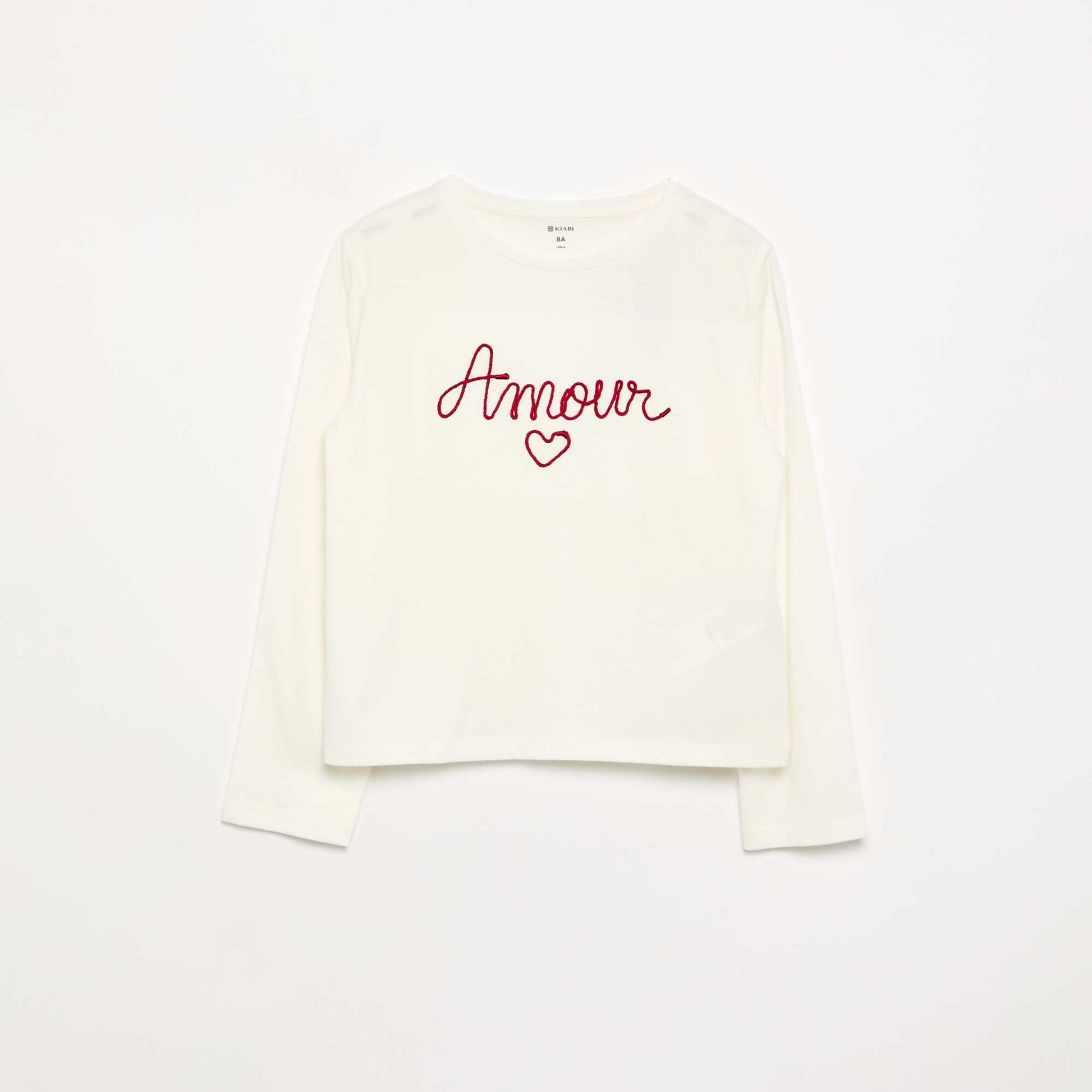 T-shirt à manches longues avec animation BLANC
