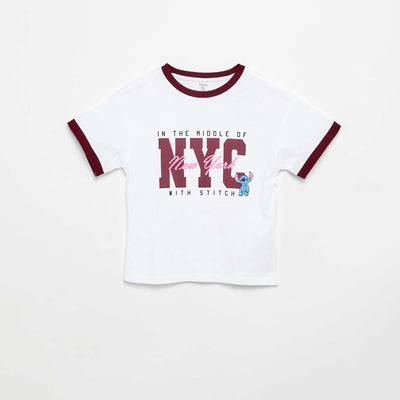 T-shirt à manches courtes 'Stitch' BLANC