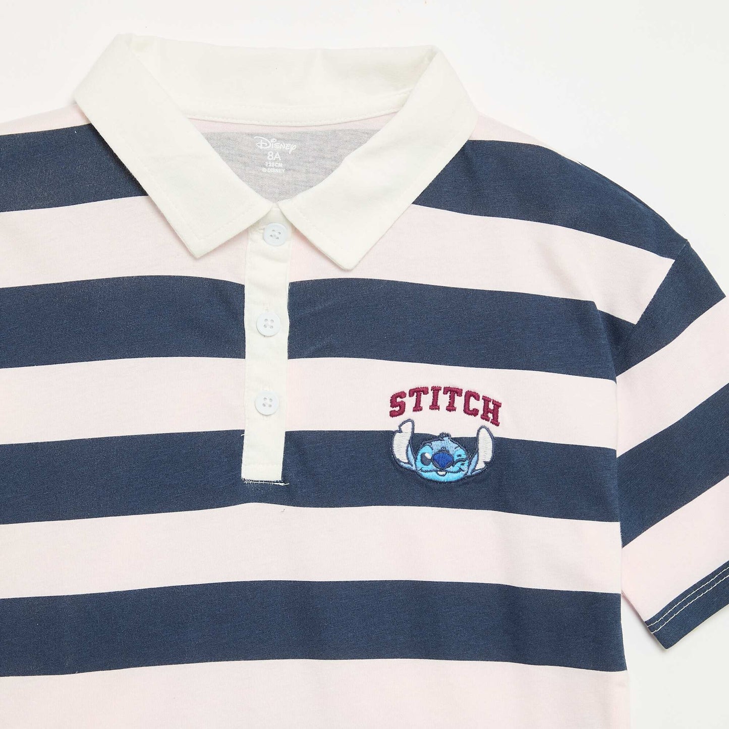 Polo 'Disney 'Stitch' rayé à manches courtes ROSE