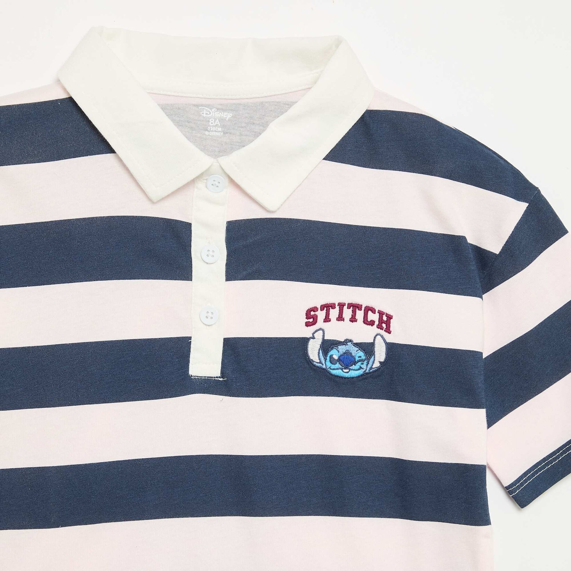 Polo 'Disney 'Stitch' rayé à manches courtes ROSE