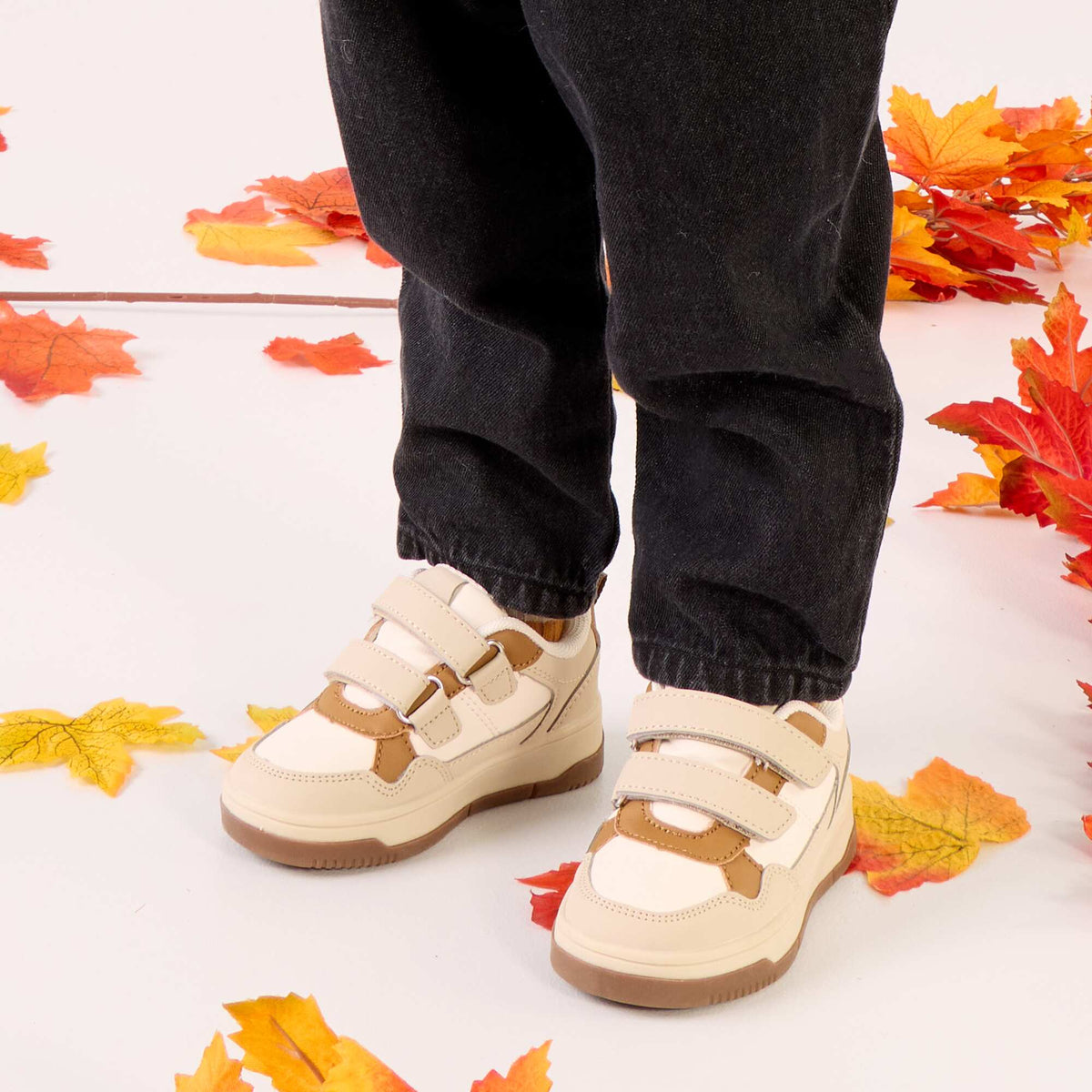 Baskets basses en simili BEIGE