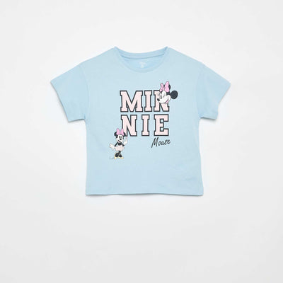 T-shirt à col rond et manches courtes 'Minnie' 'Disney' BLEU