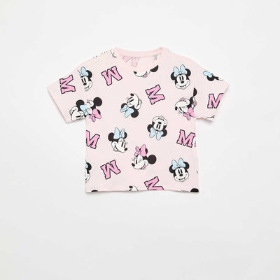 T-shirt à col rond et manches courtes 'Minnie' 'Disney' ROSE